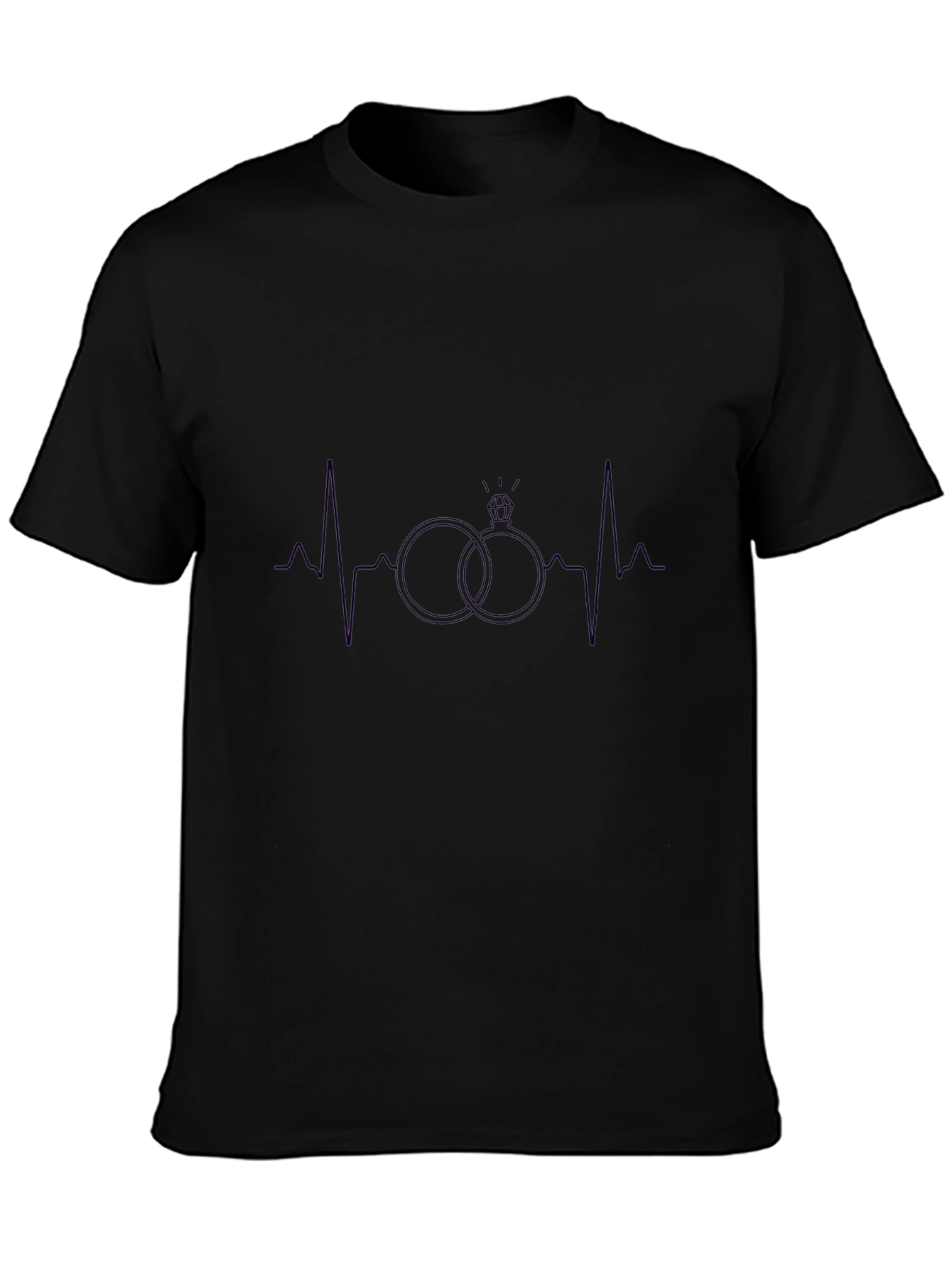 Heartbeat Wedding Rings Graphic T-Shirt