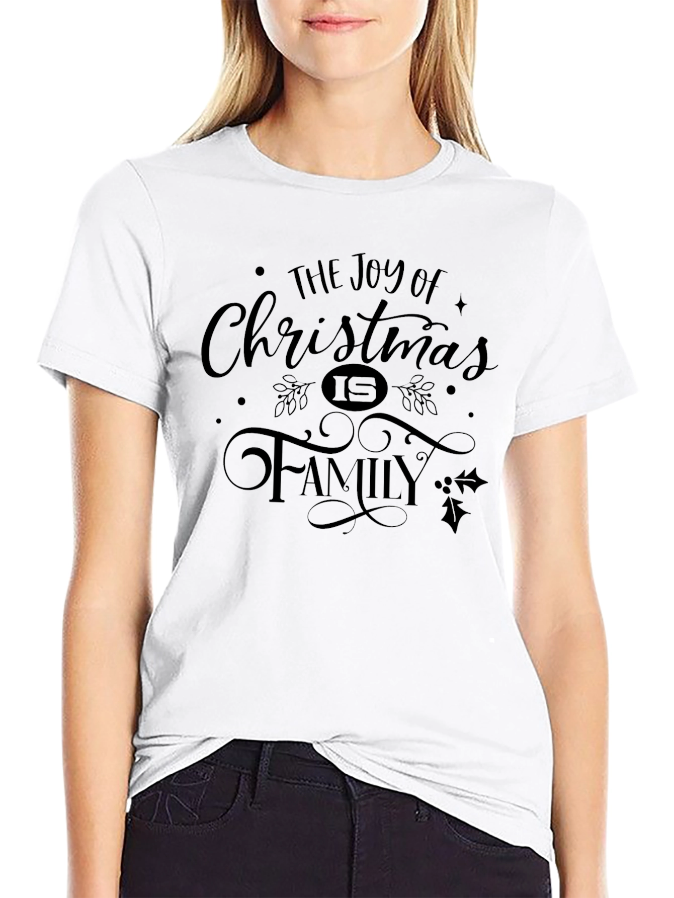 Joy of Christmas Family Black T-Shirt