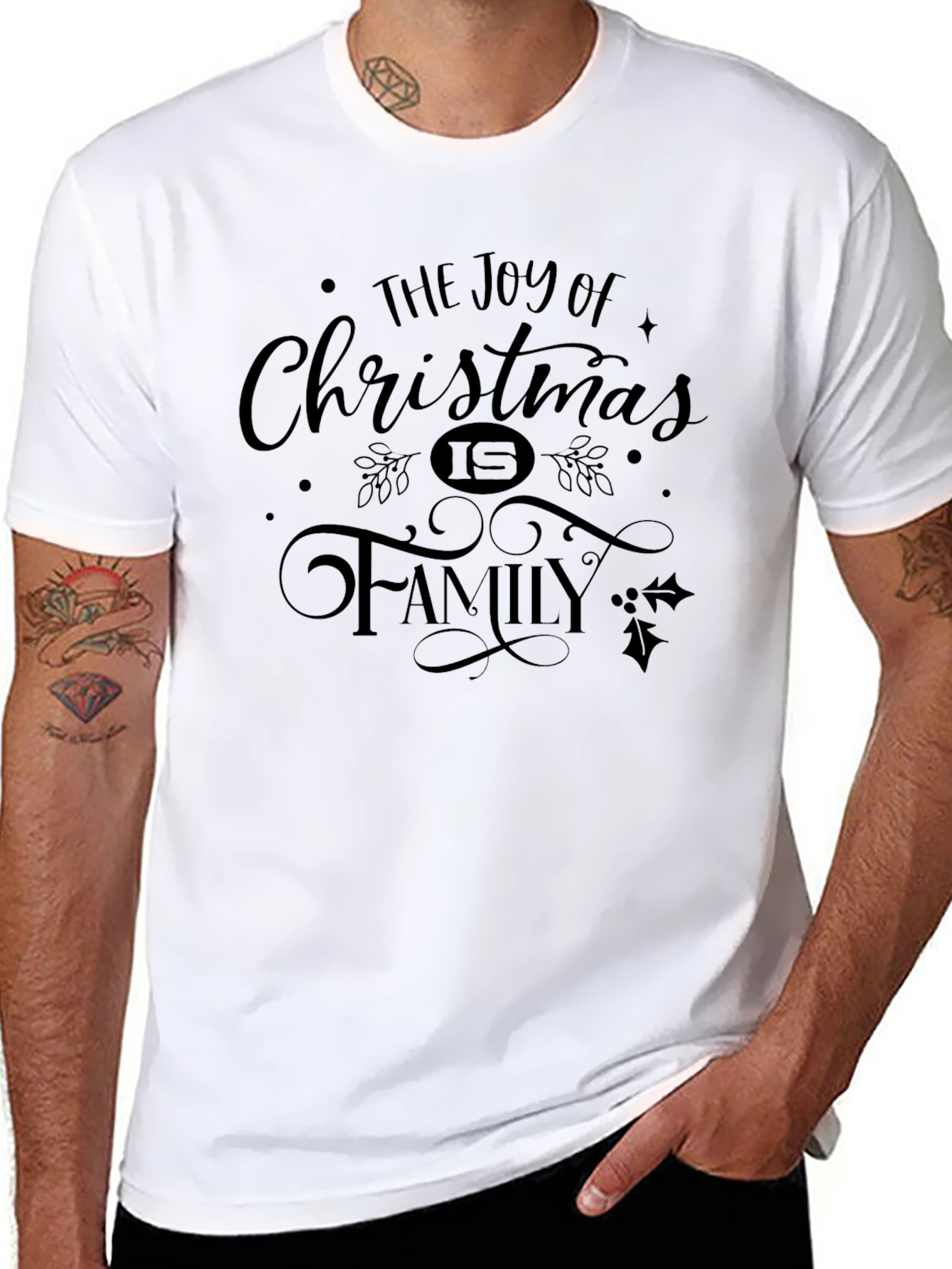 Joy of Christmas Family Black T-Shirt