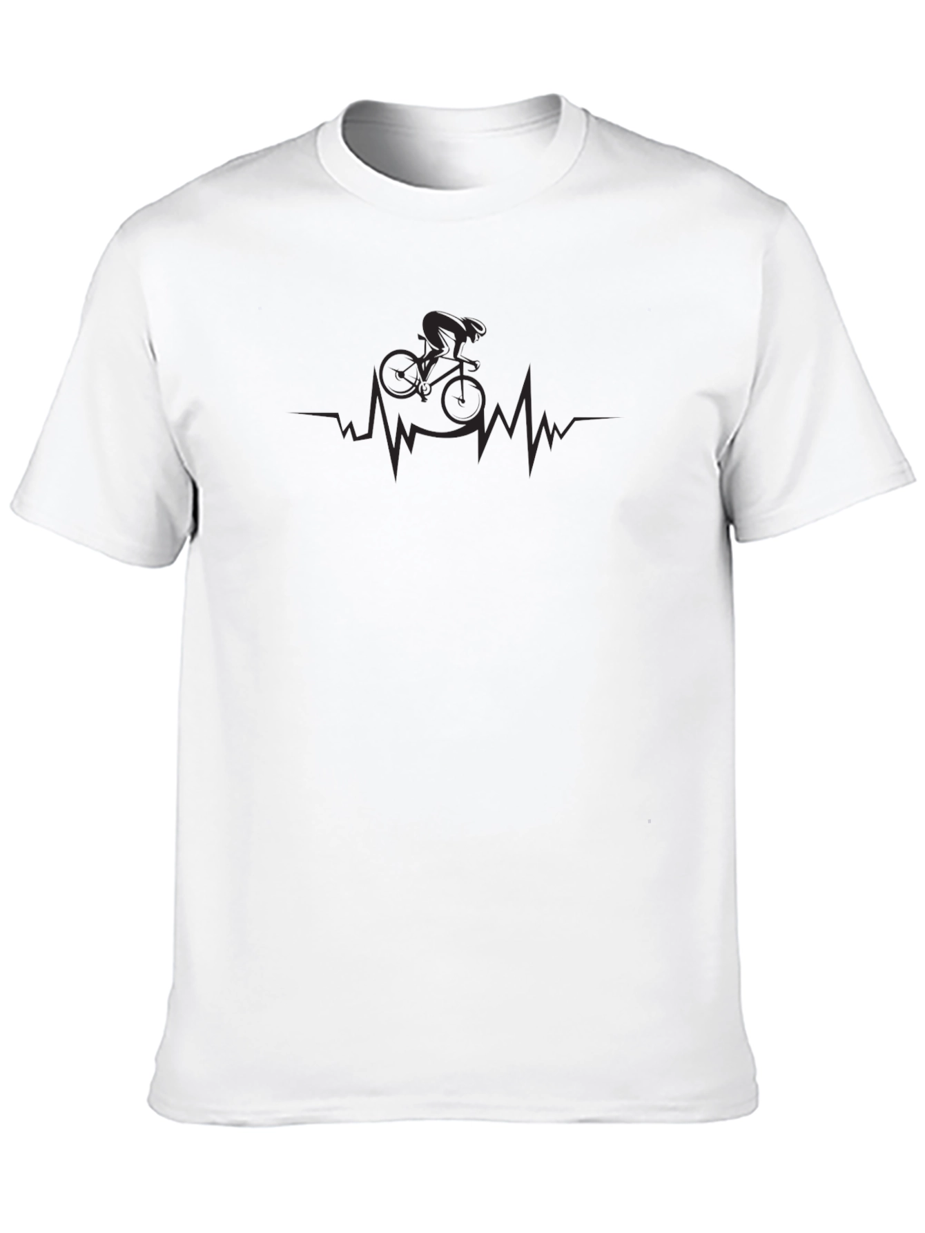 Cycling Heartbeat T-Shirt -  Comfortable Black Tee
