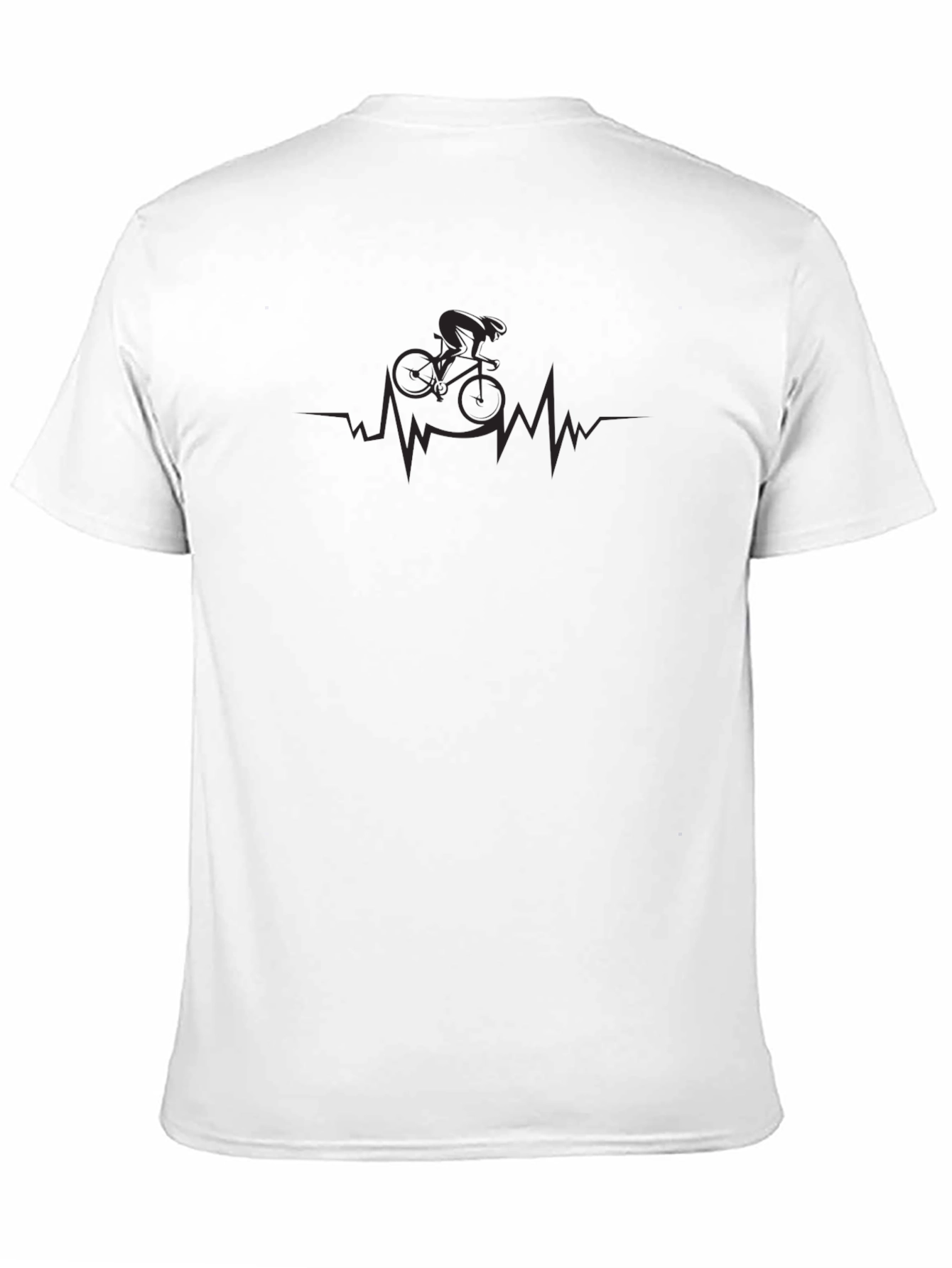Cycling Heartbeat T-Shirt -  Comfortable Black Tee