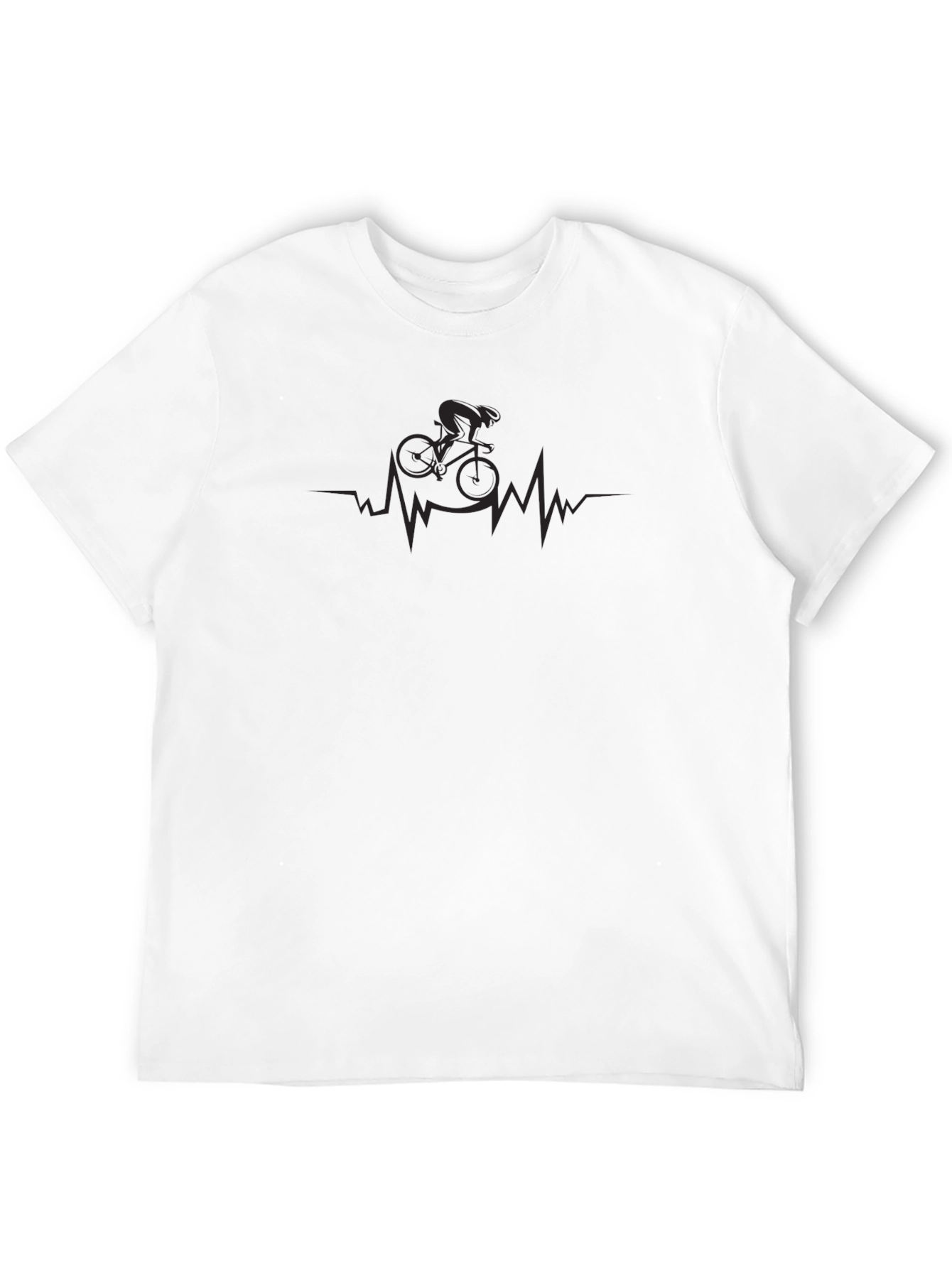 Cycling Heartbeat T-Shirt -  Comfortable Black Tee