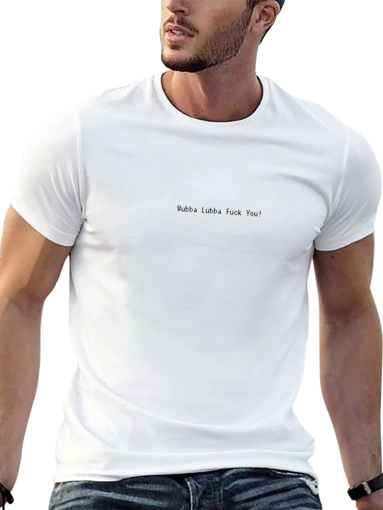 Black Wubba Lubba Funny Graphic T-Shirt