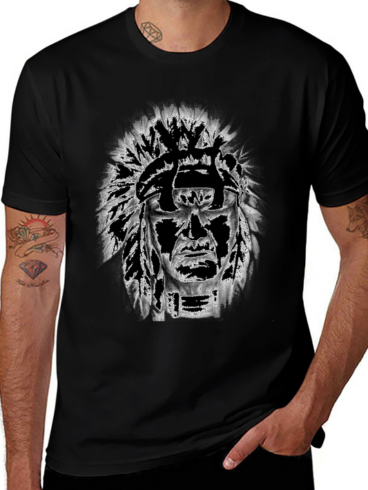 Graphic Tee: Native American Headdress Design