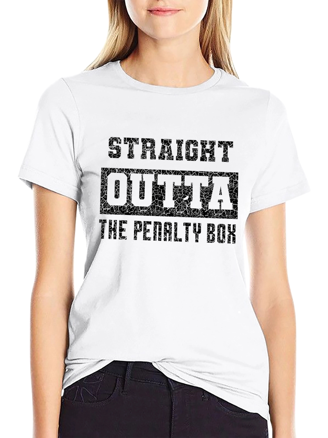 Straight Outta The Penalty Box Black T-Shirt