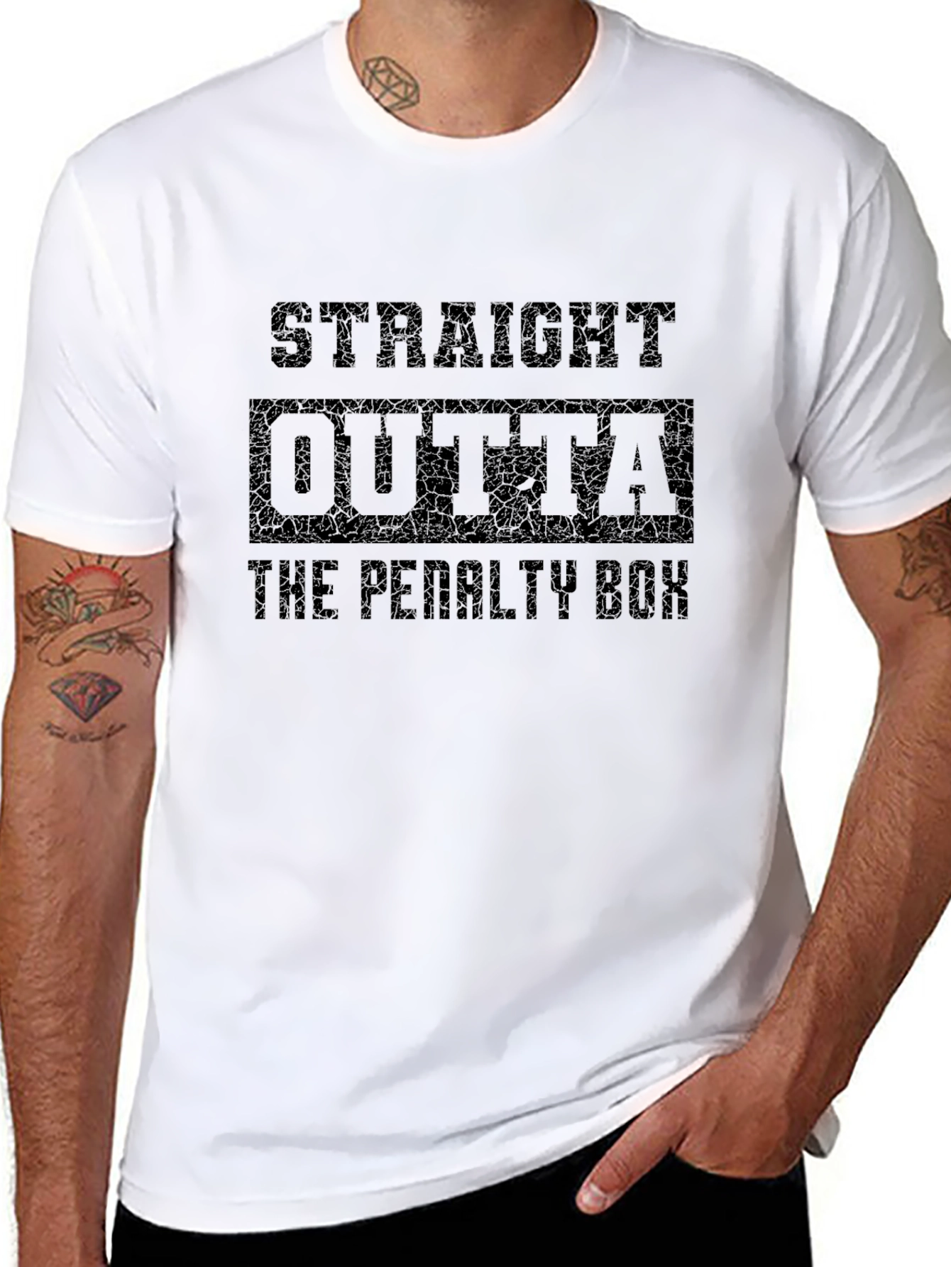 Straight Outta The Penalty Box Black T-Shirt