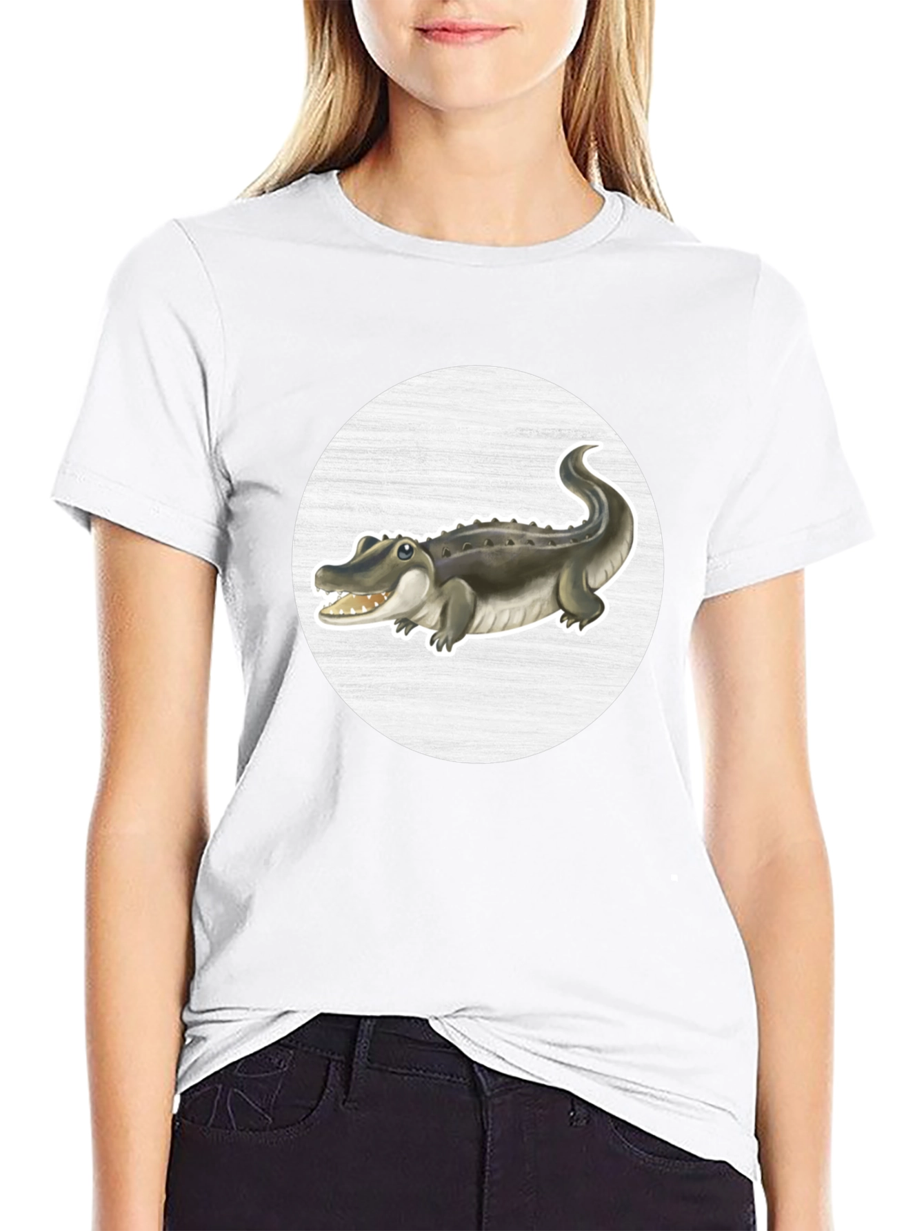 Alligator Graphic Tee - Black Cotton T-Shirt