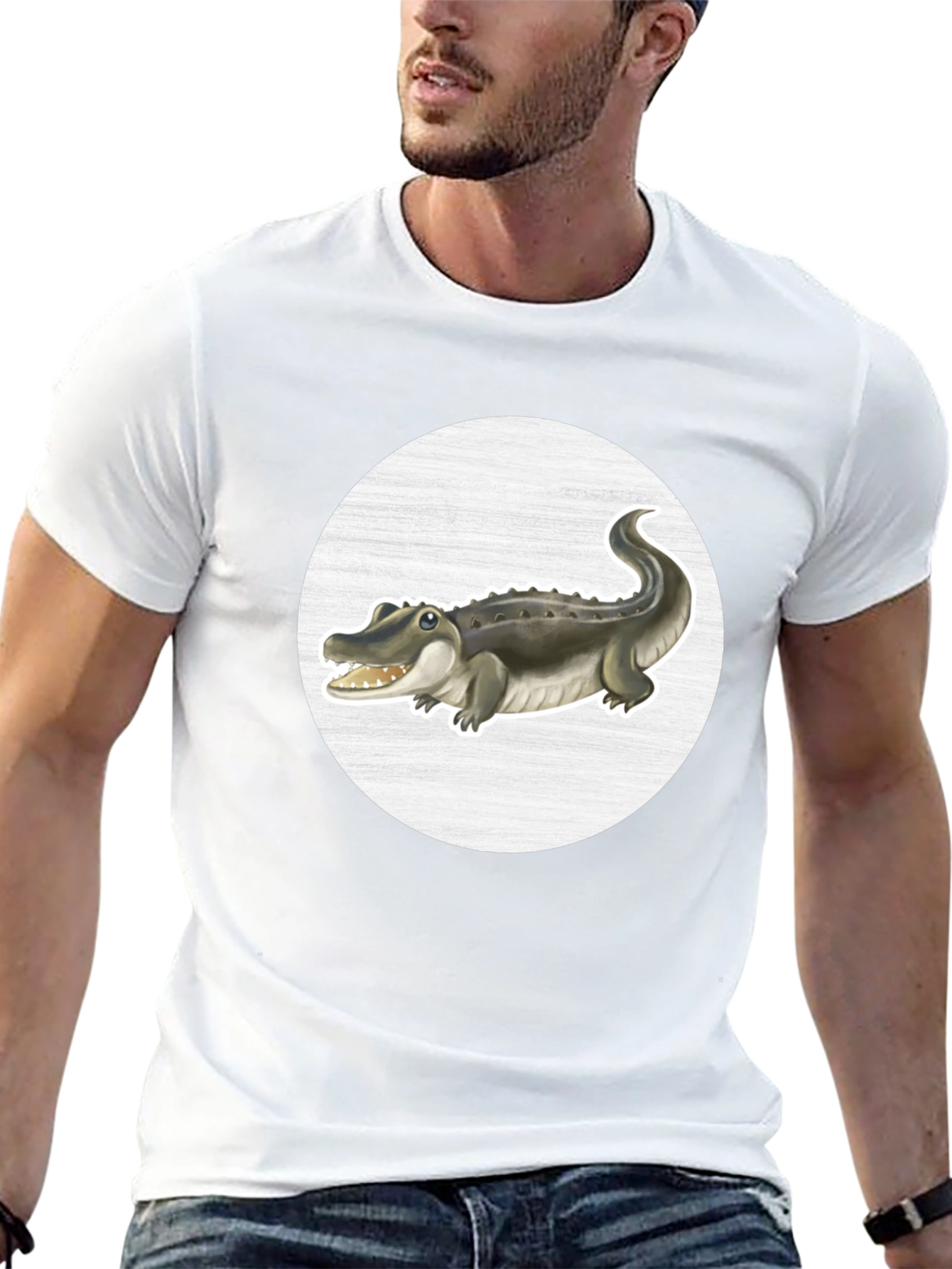 Alligator Graphic Tee - Black Cotton T-Shirt
