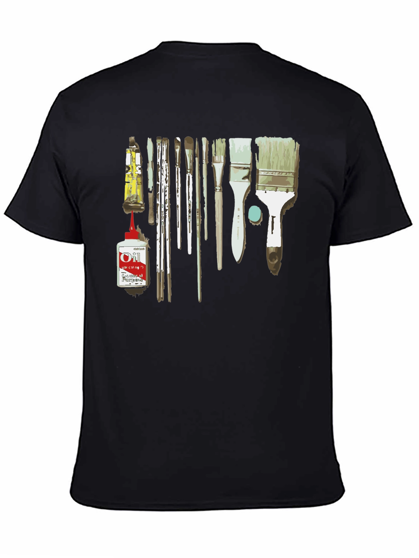 Artist Paintbrush Graphic Tee - Creative Black T-Shirt