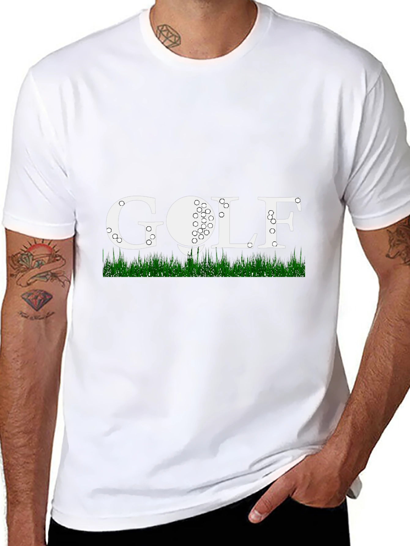 Golf Themed Mens Black T-Shirt