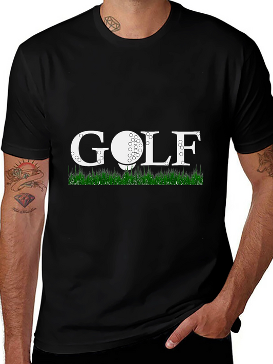 Golf Themed Mens Black T-Shirt