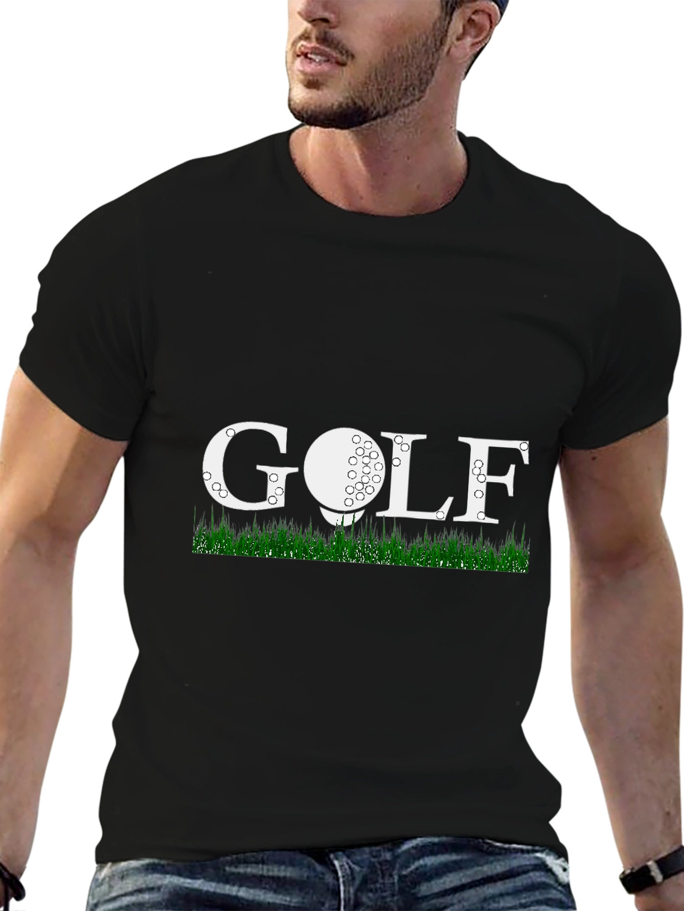 Golf Themed Mens Black T-Shirt