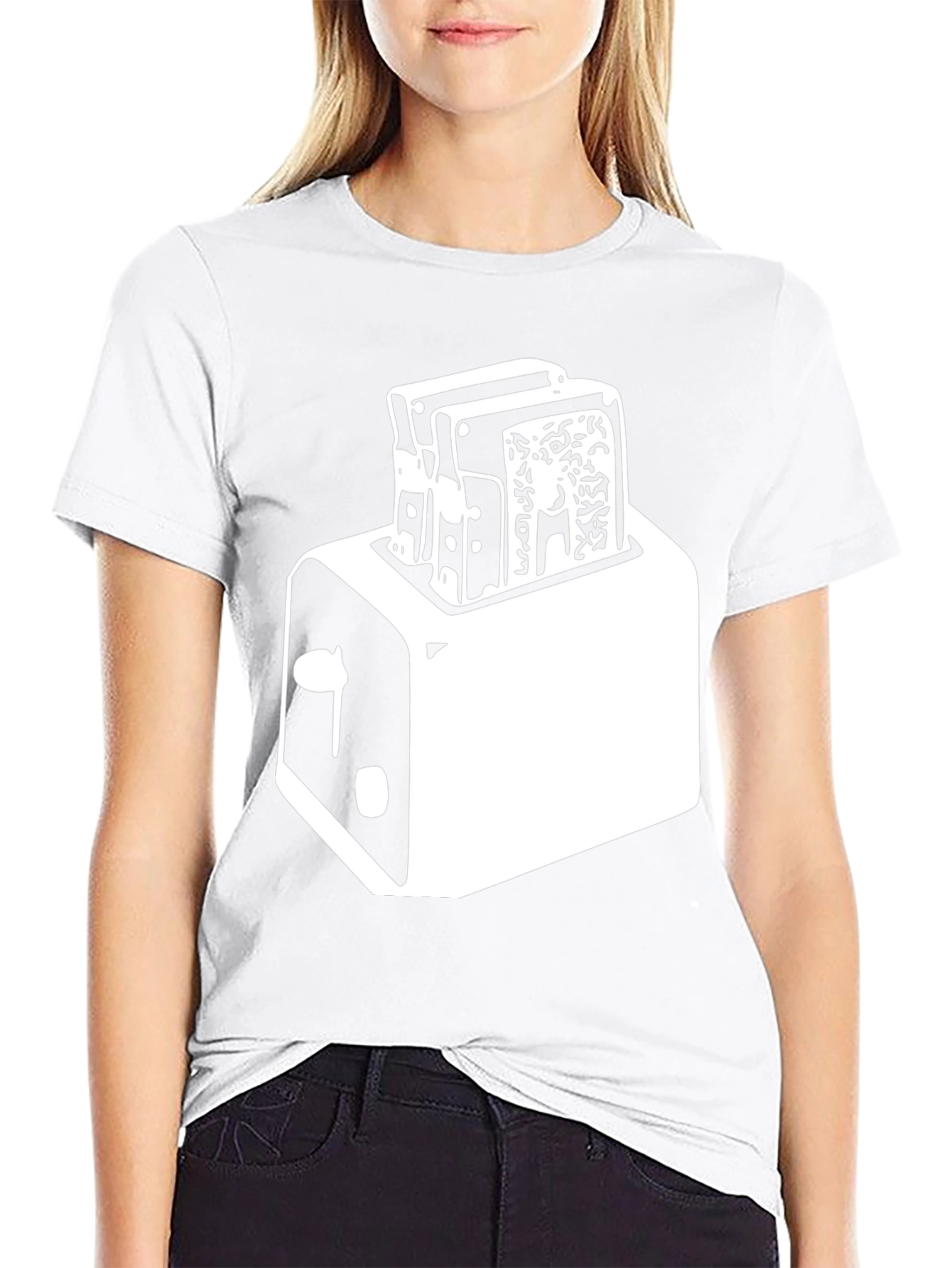 Toaster Graphic Tee - Crisp Black Cotton Blend
