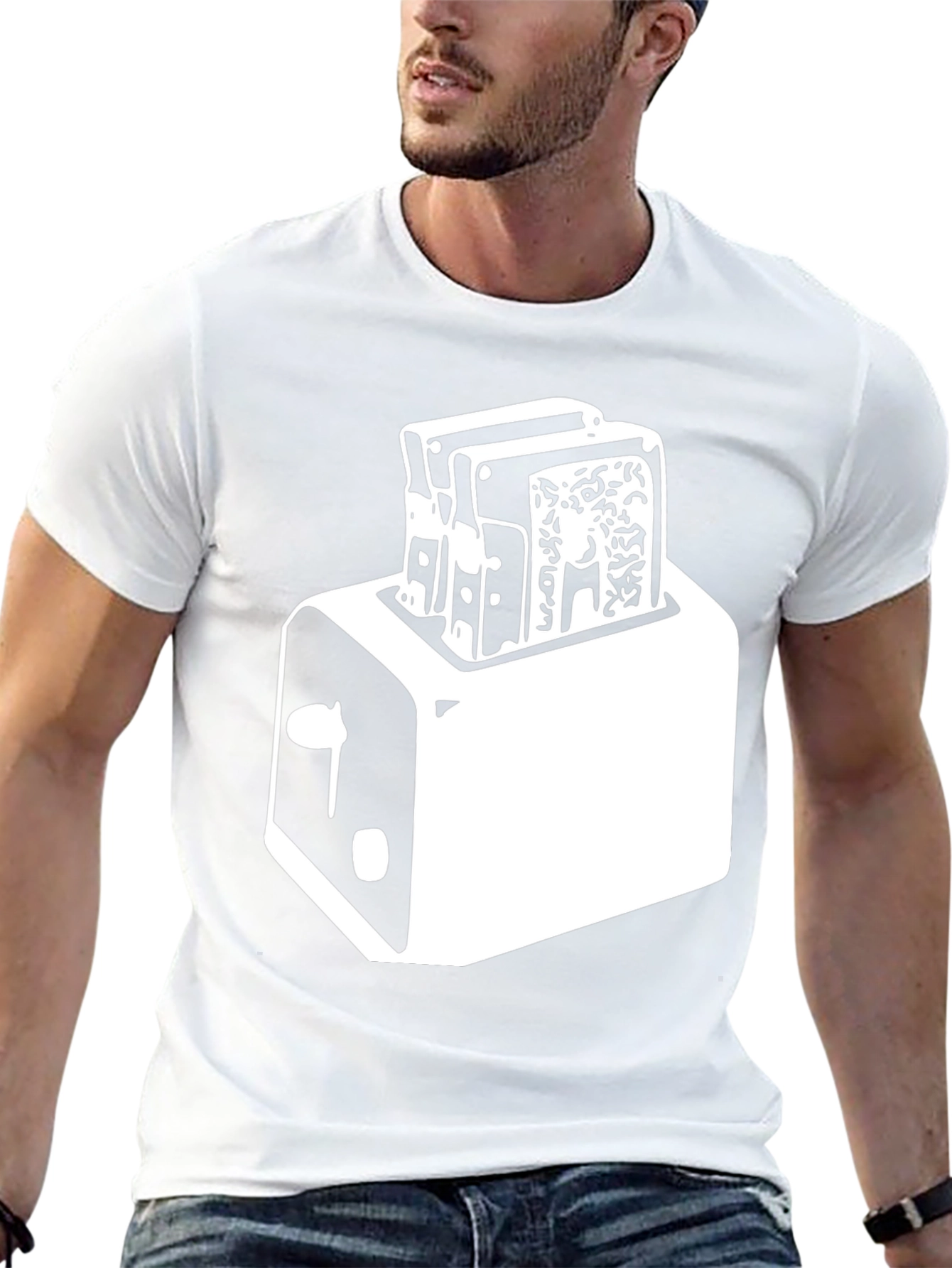 Toaster Graphic Tee - Crisp Black Cotton Blend