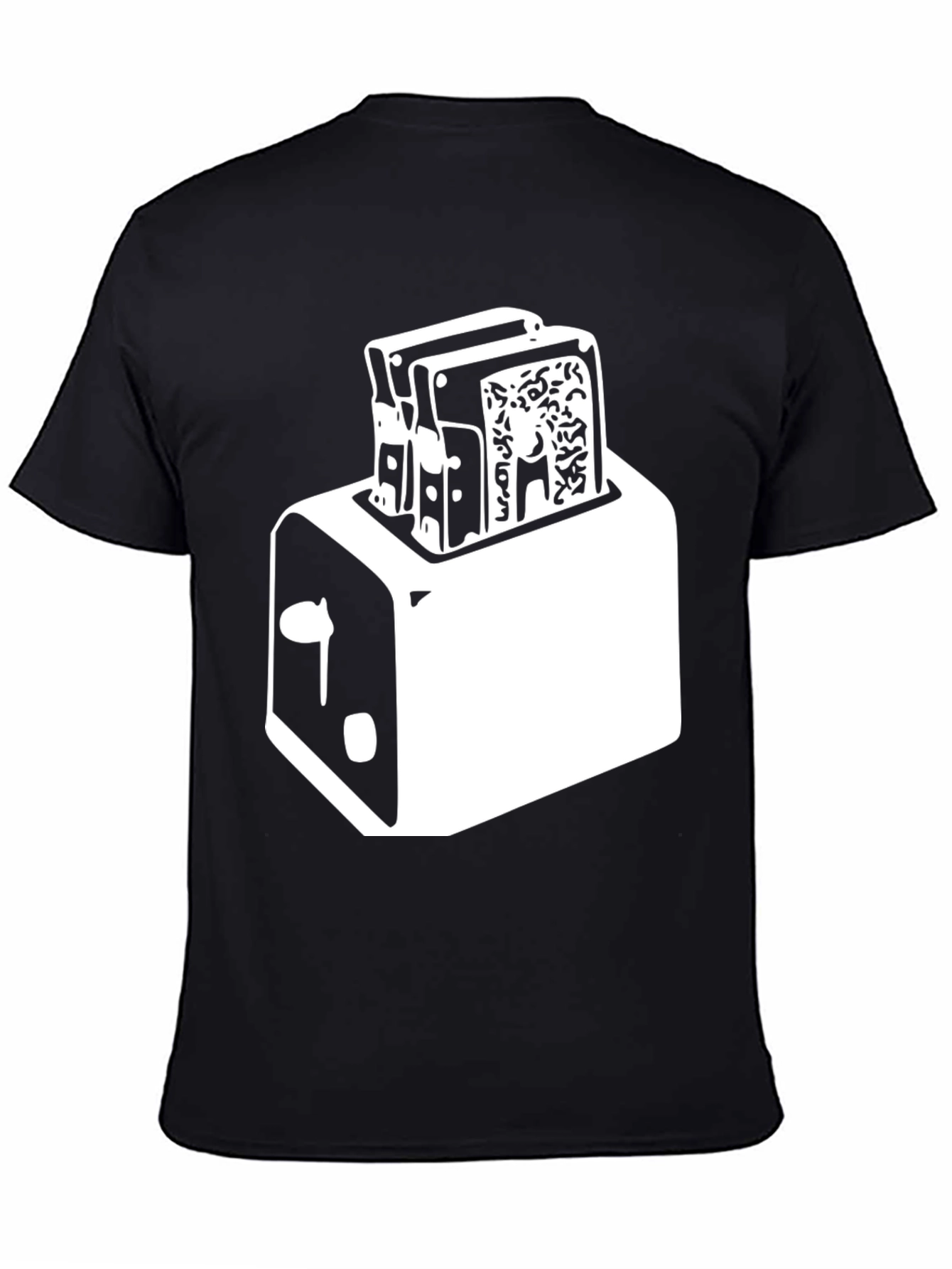 Toaster Graphic Tee - Crisp Black Cotton Blend