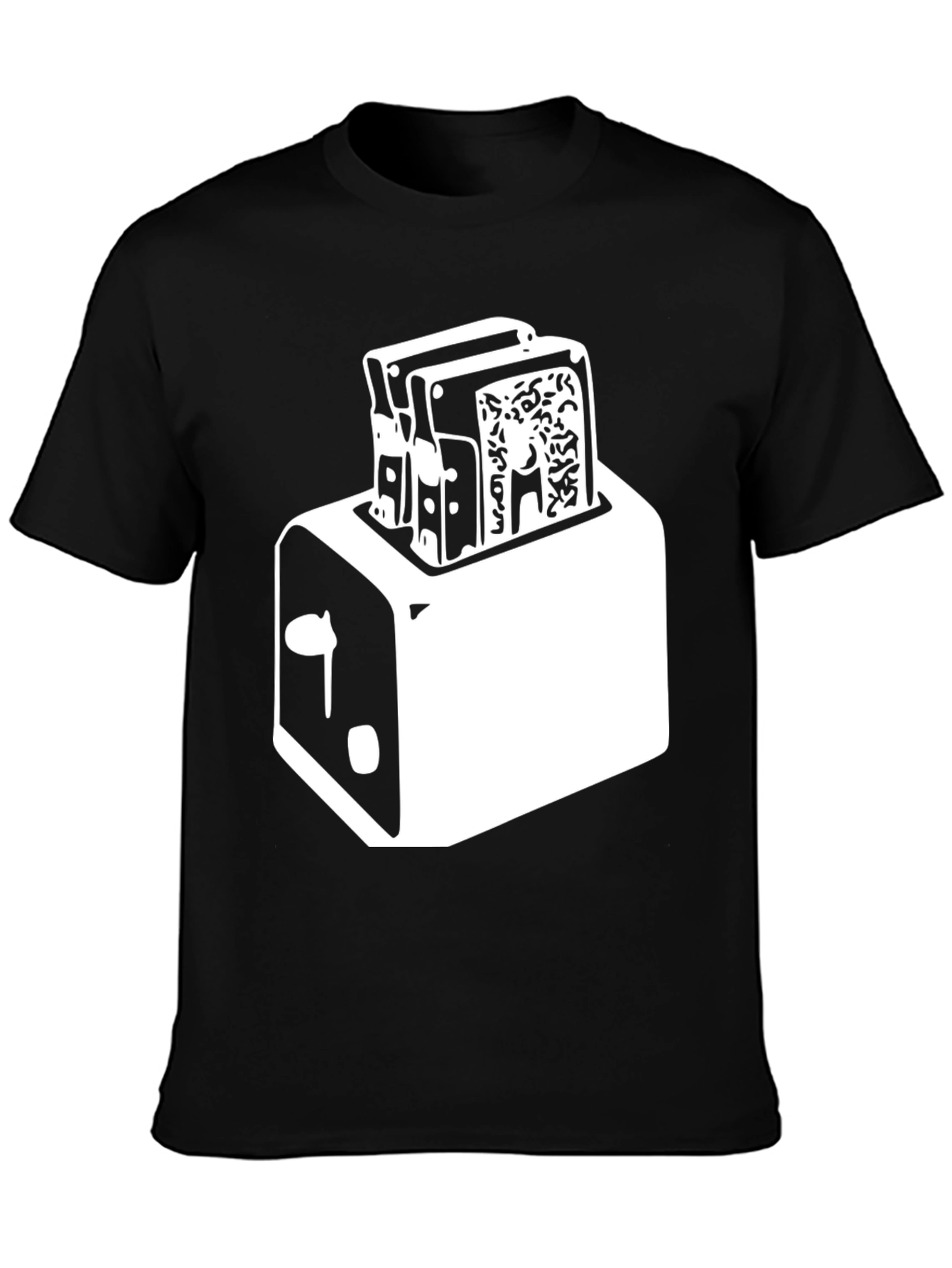 Toaster Graphic Tee - Crisp Black Cotton Blend