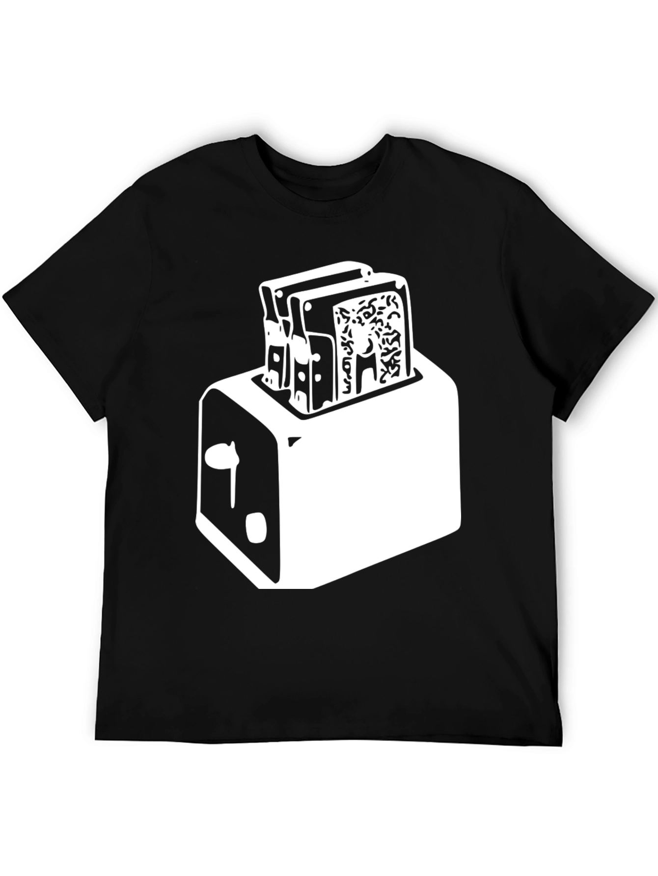 Toaster Graphic Tee - Crisp Black Cotton Blend