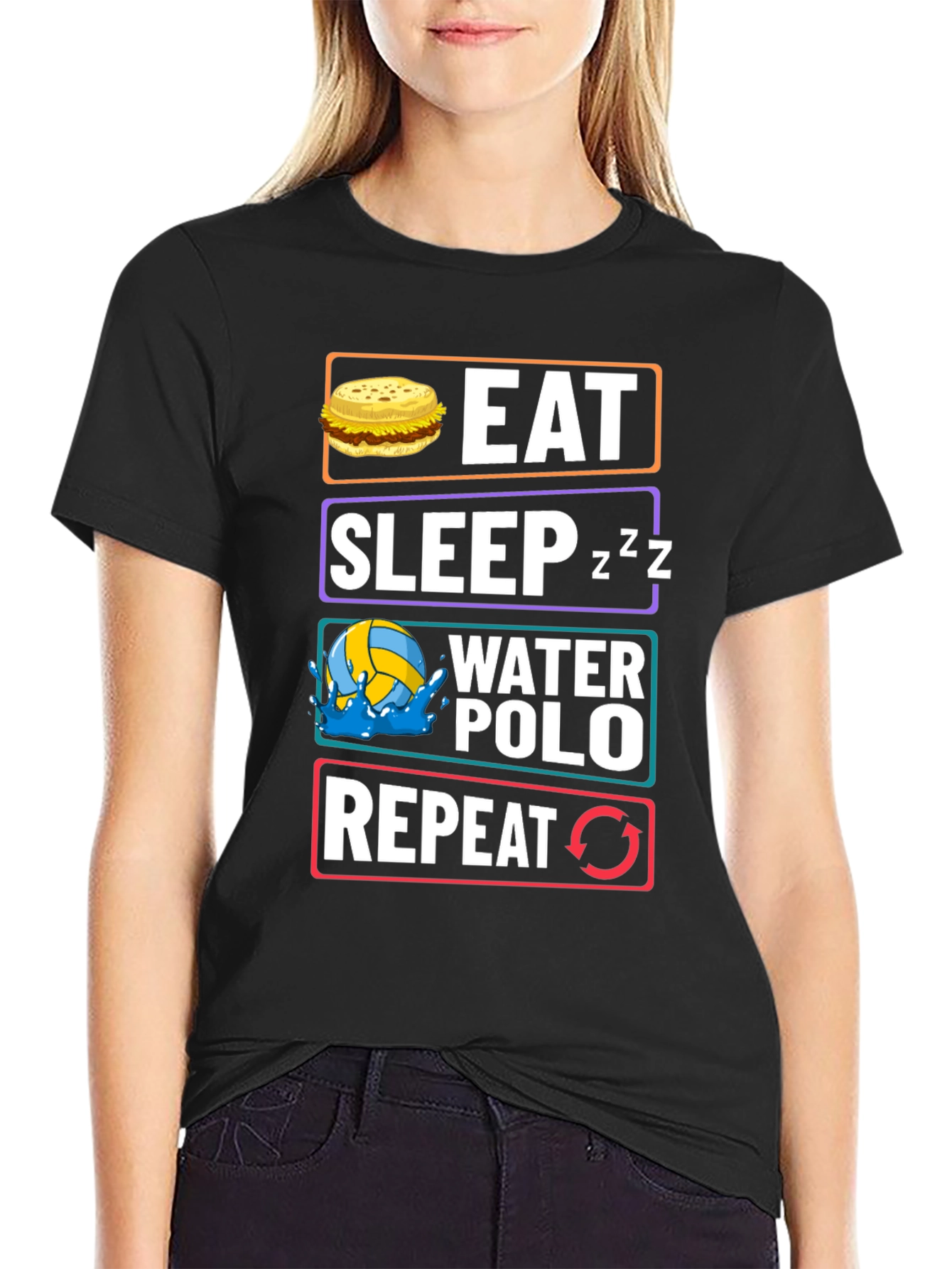 Eat Sleep Water Polo Repeat Graphic Tee