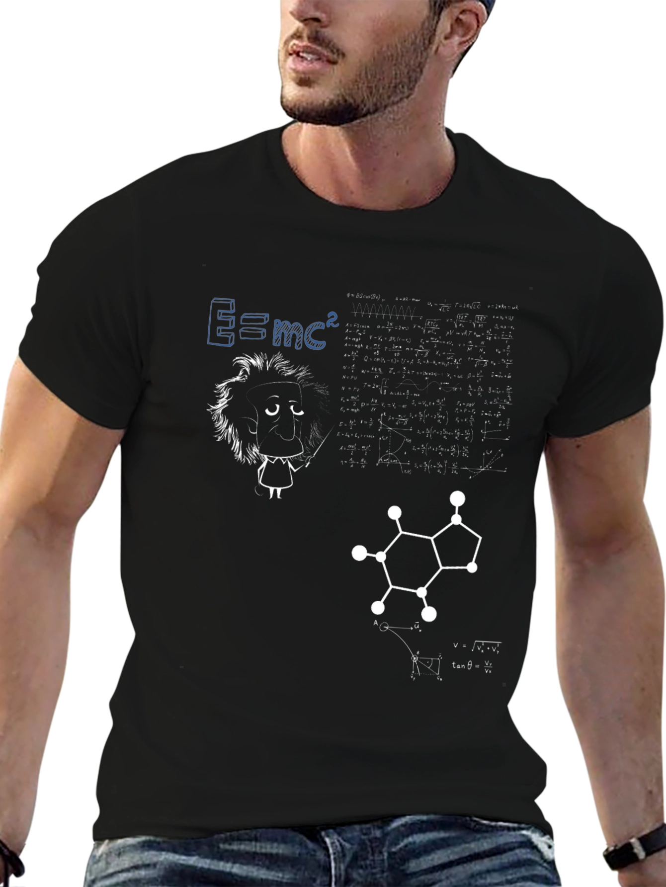 Science Geek Graphic T-Shirt - Black