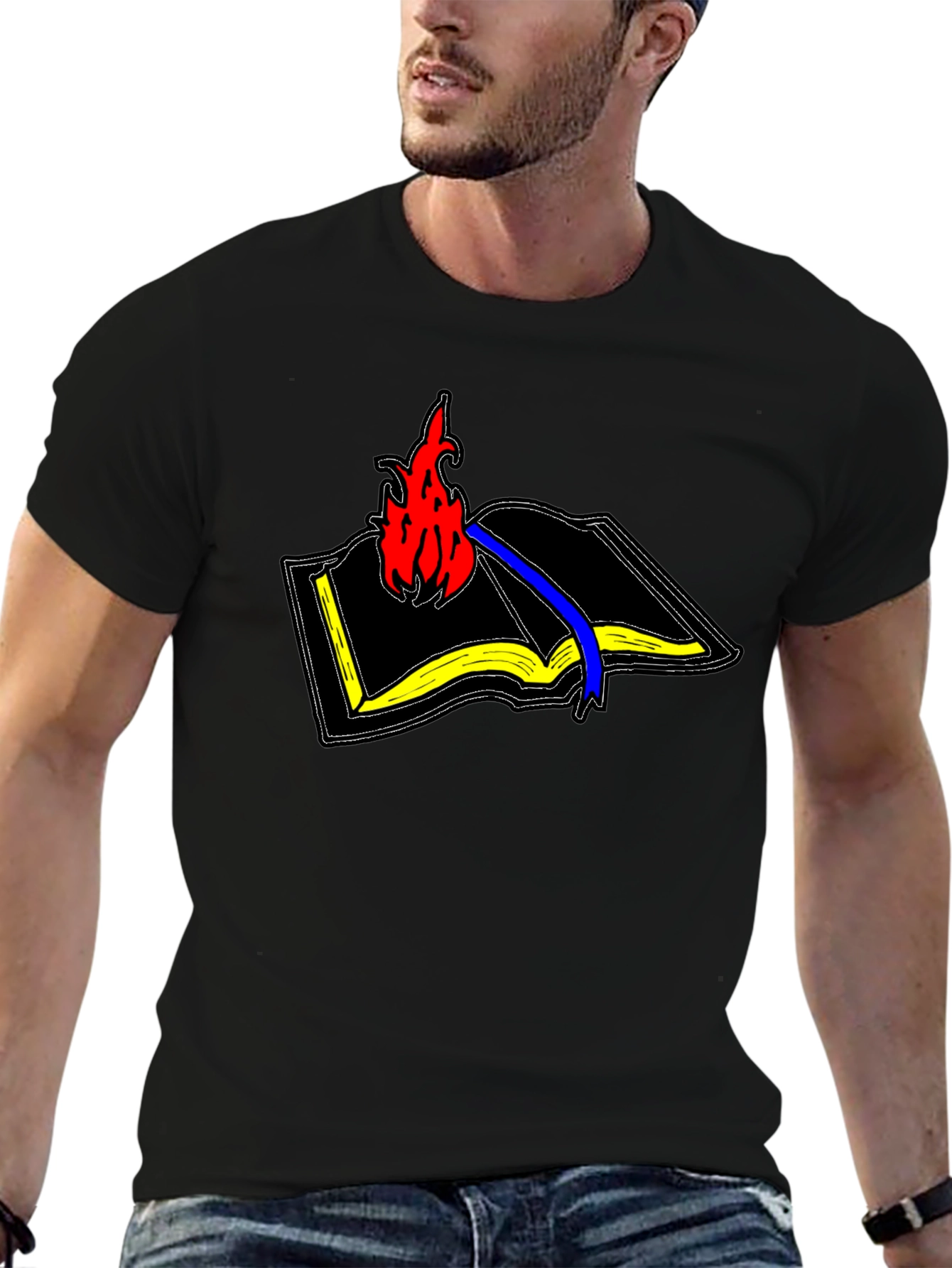 Burning Book Graphic T-Shirt