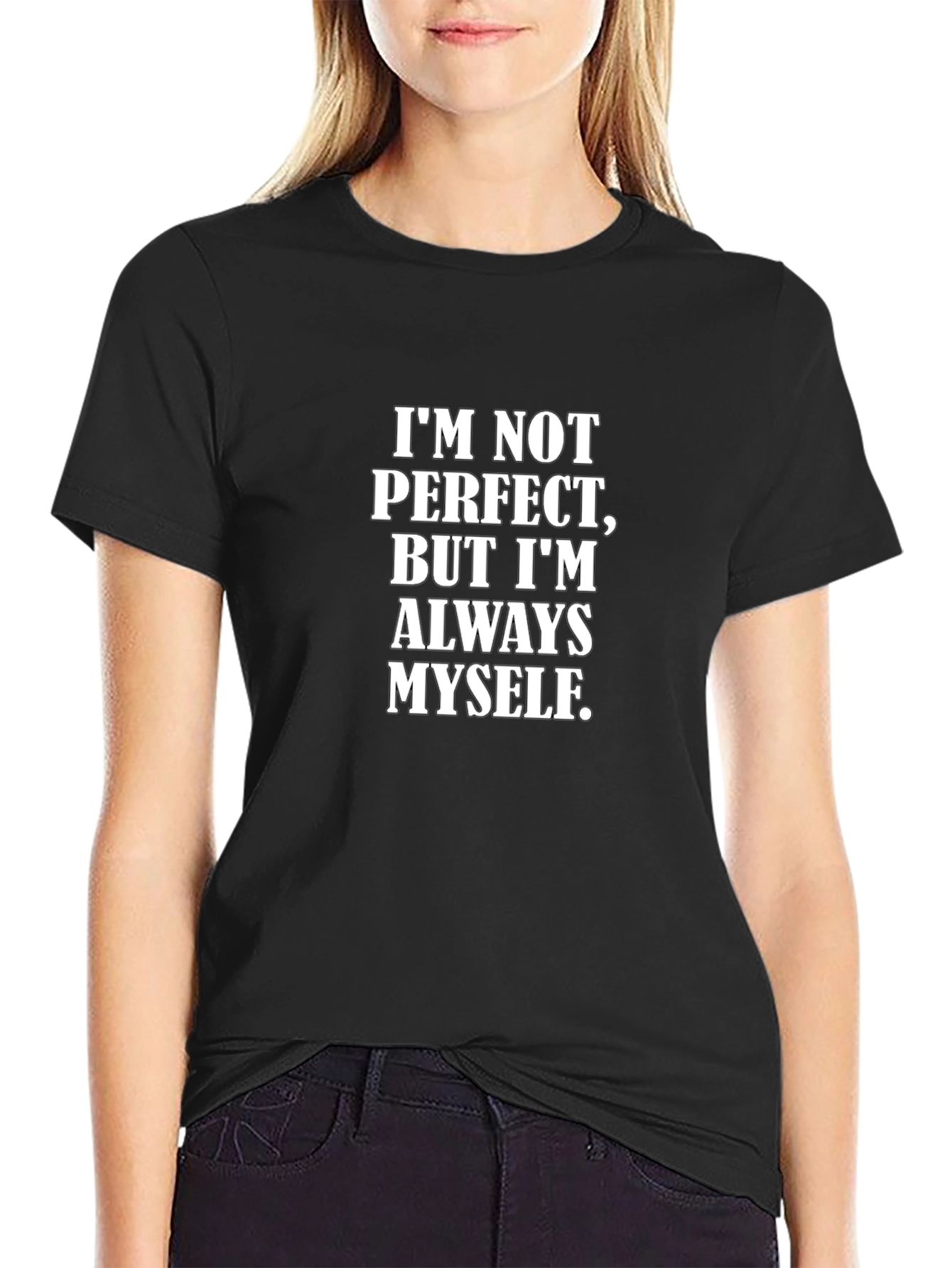 Im Not Perfect Mens Black Graphic T-Shirt