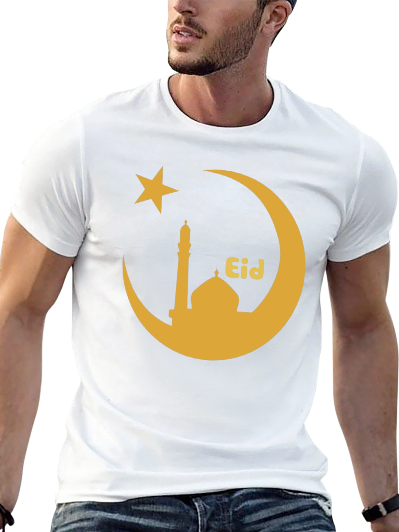Eid Mubarak Crescent Star T-Shirt