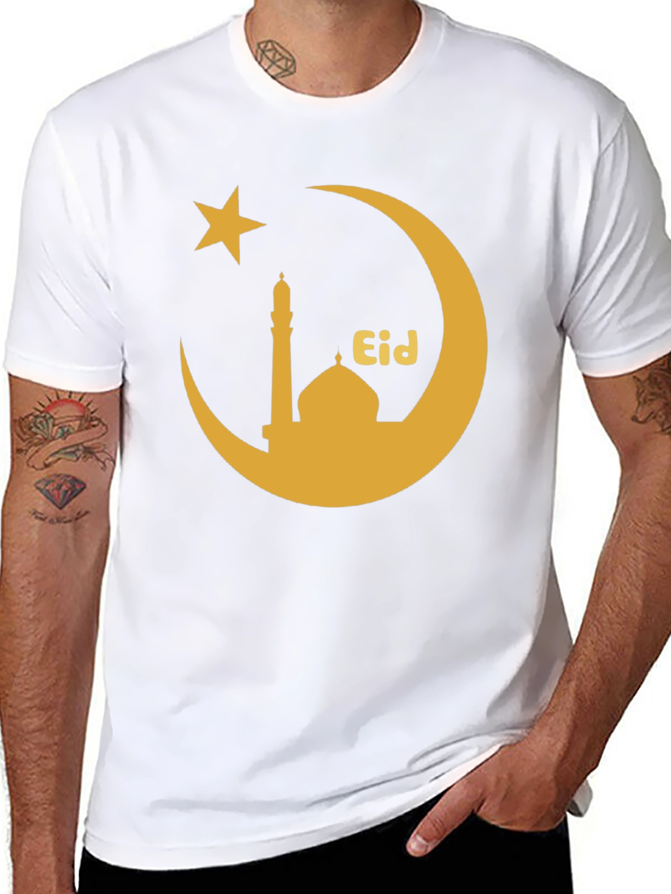 Eid Mubarak Crescent Star T-Shirt