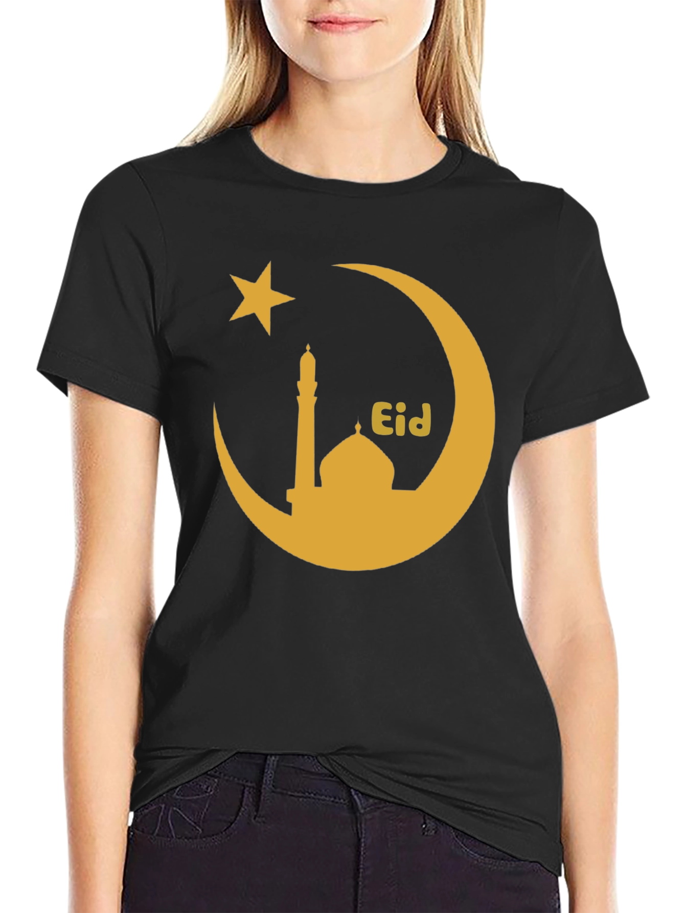 Eid Mubarak Crescent Star T-Shirt