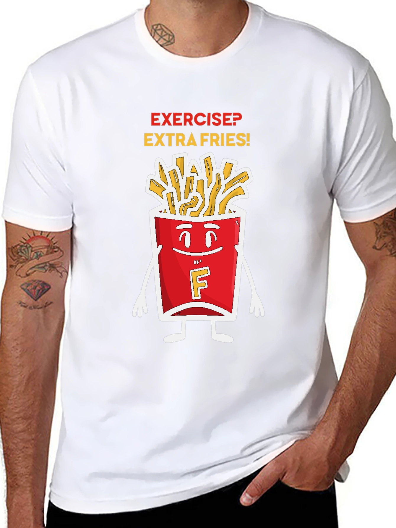 Exercise? Extra Fries! Graphic T-Shirt