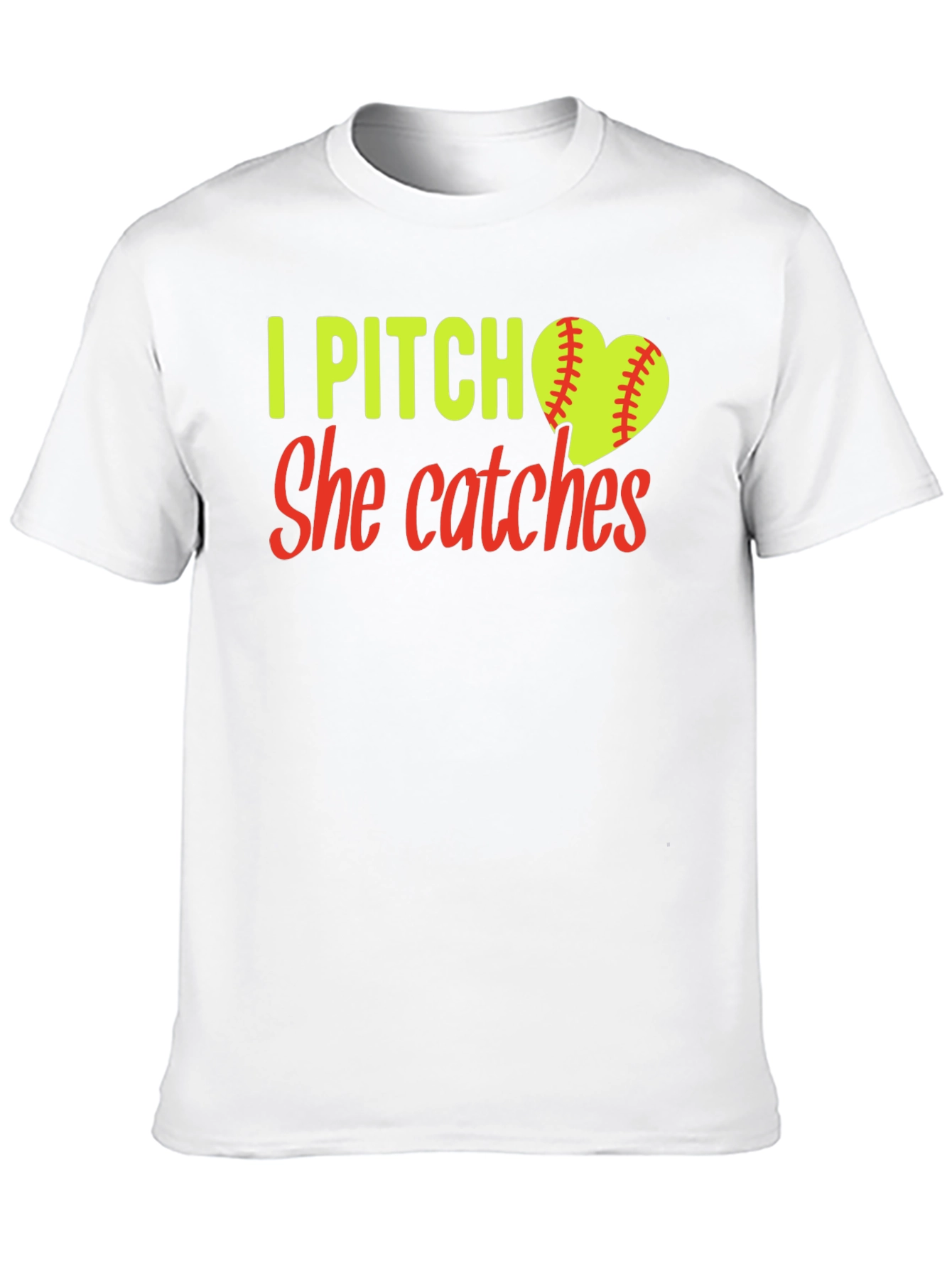 I Pitch She Catches Softball T-Shirt