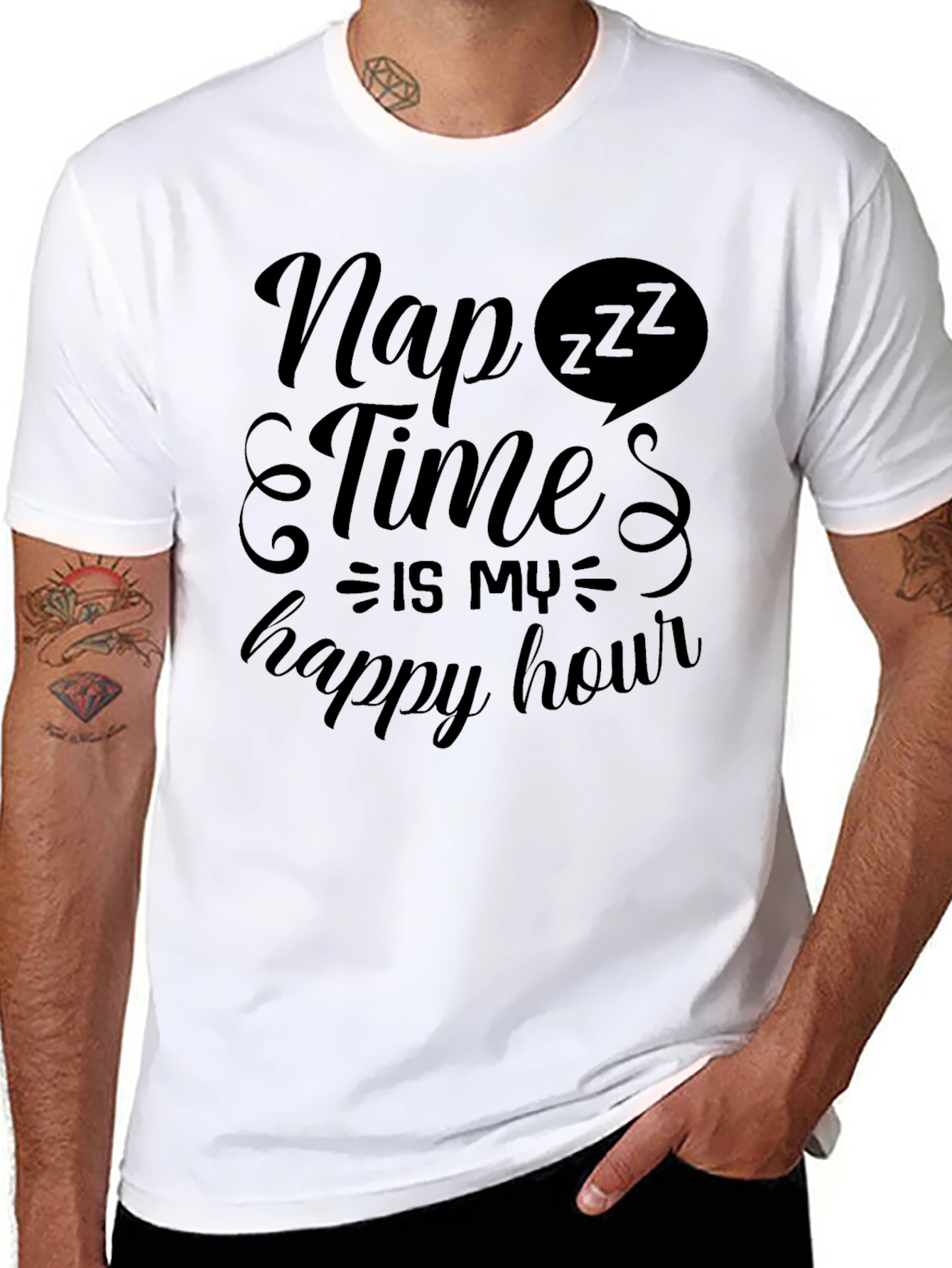 Nap Time is My Happy Hour Black T-Shirt