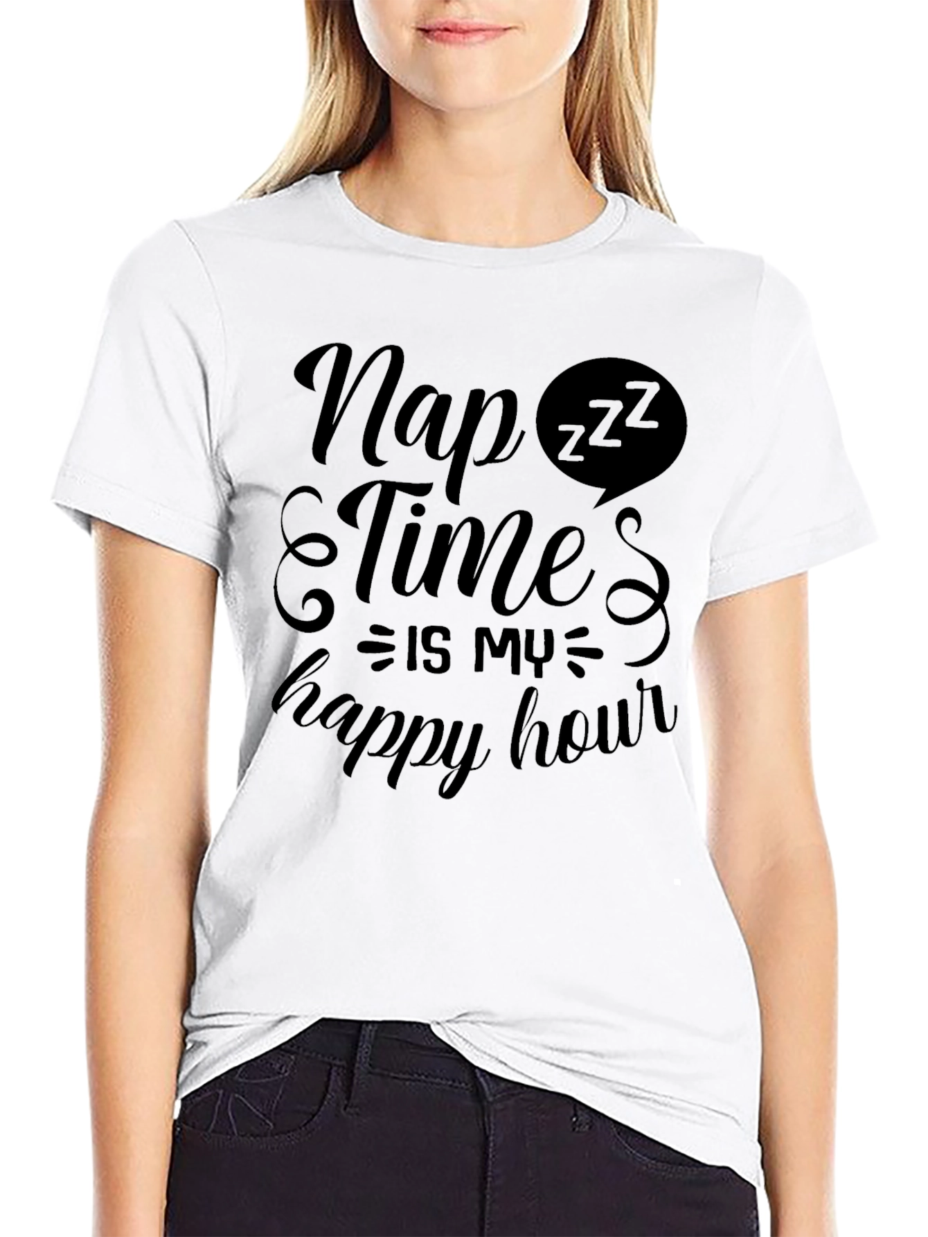 Nap Time is My Happy Hour Black T-Shirt