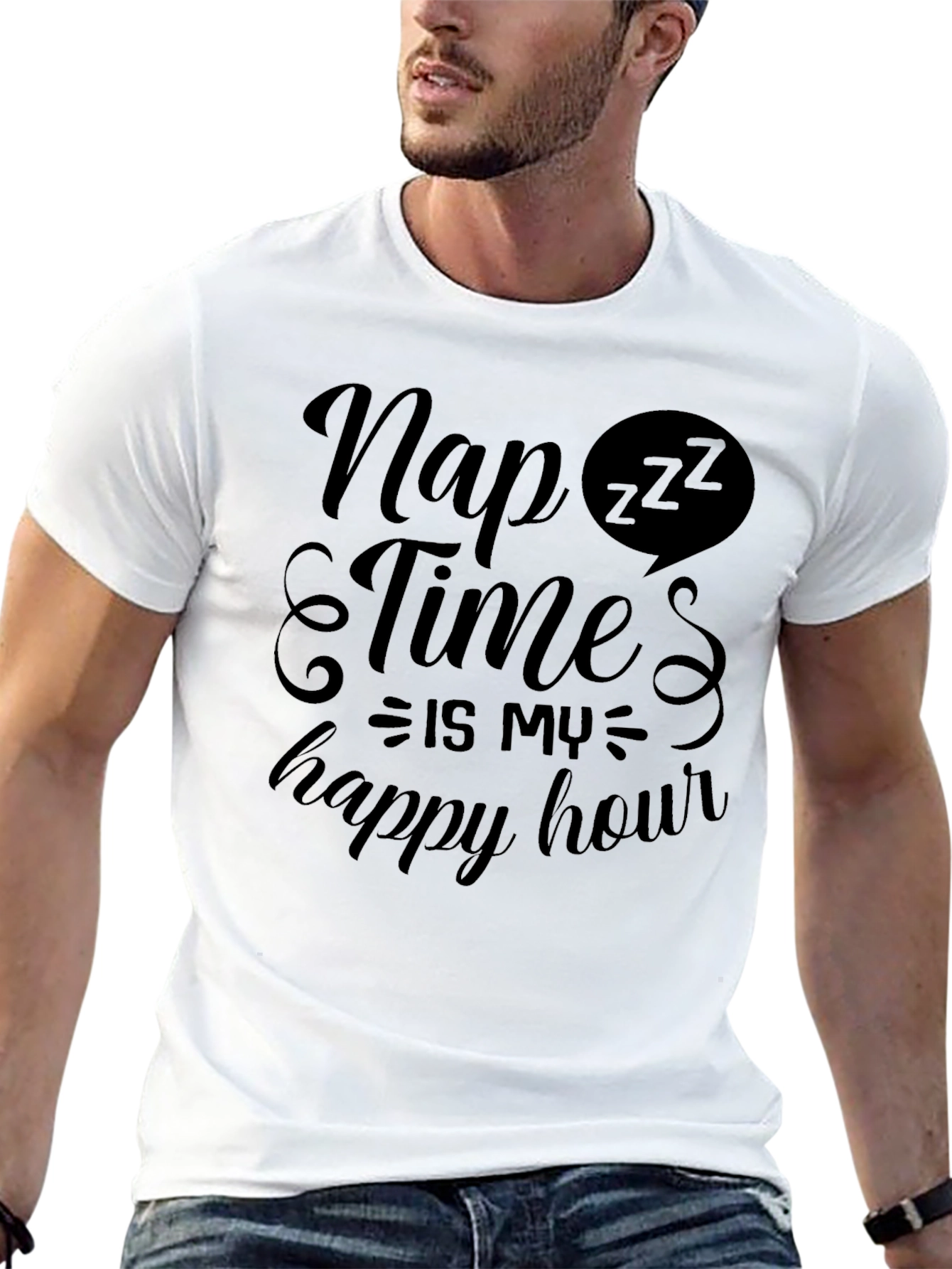 Nap Time is My Happy Hour Black T-Shirt