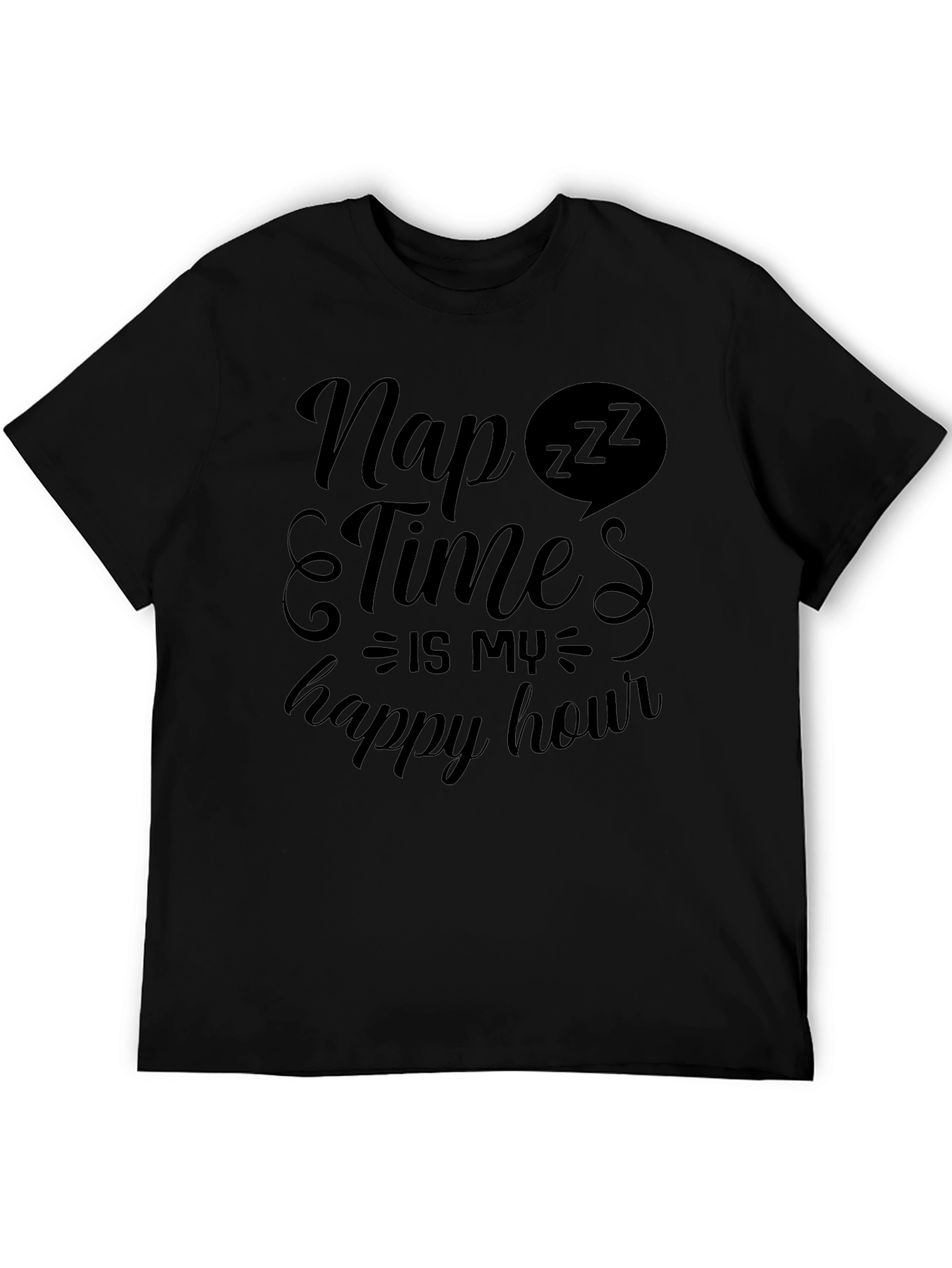 Nap Time is My Happy Hour Black T-Shirt