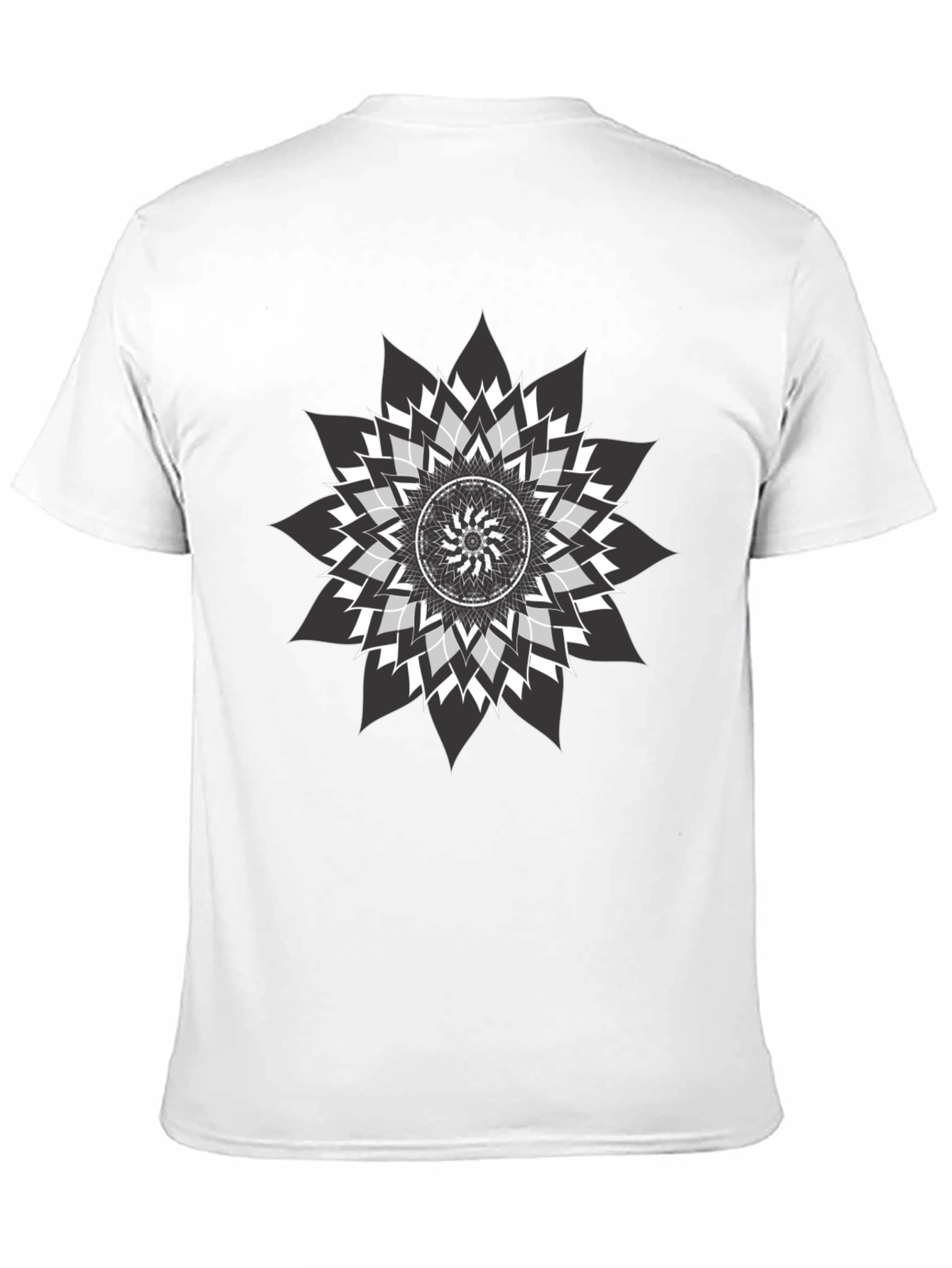 Geometric Mandala Graphic Print Black Tee