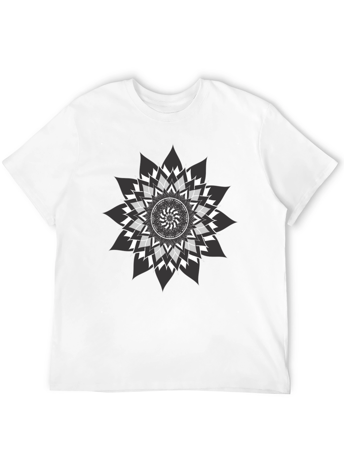Geometric Mandala Graphic Print Black Tee