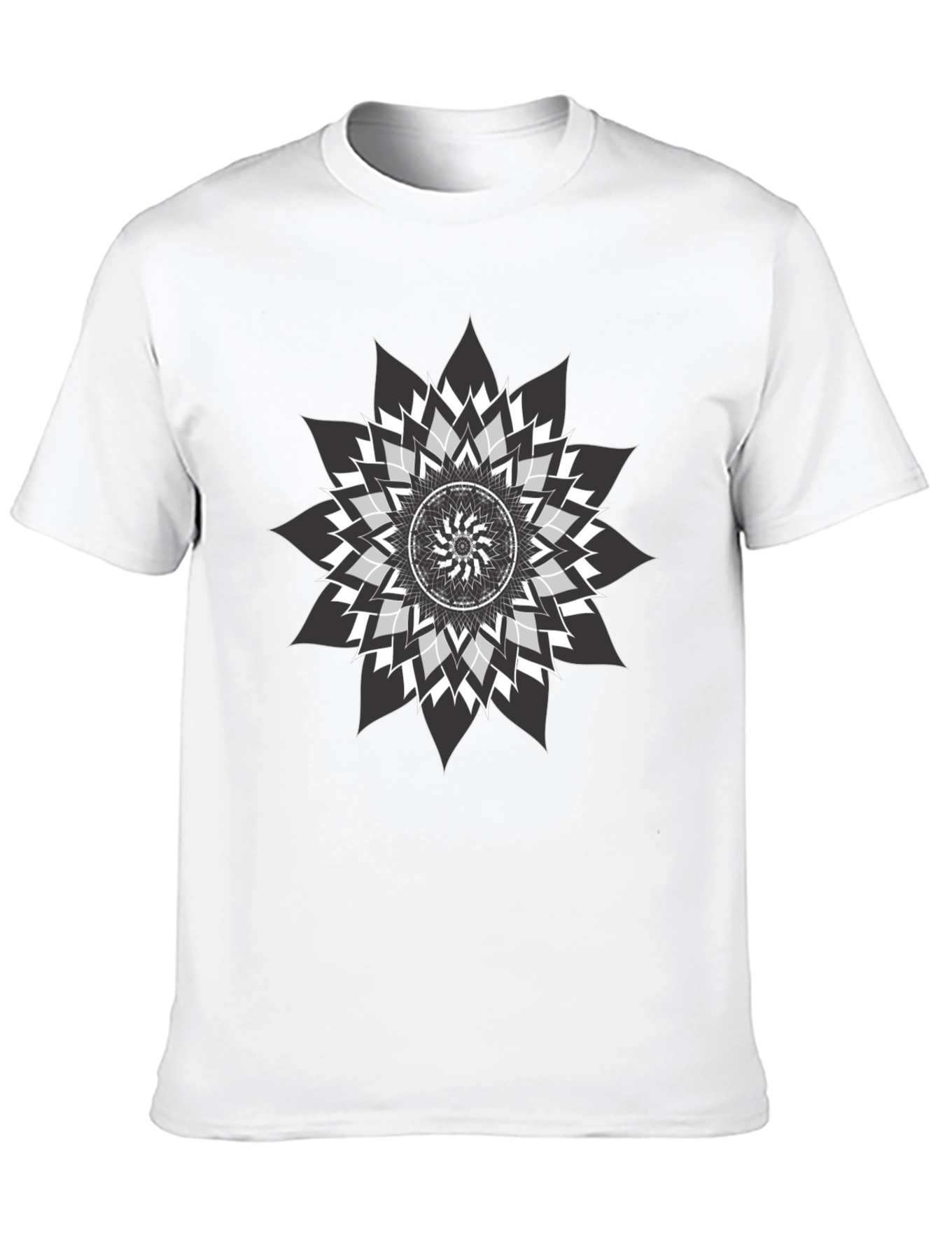 Geometric Mandala Graphic Print Black Tee