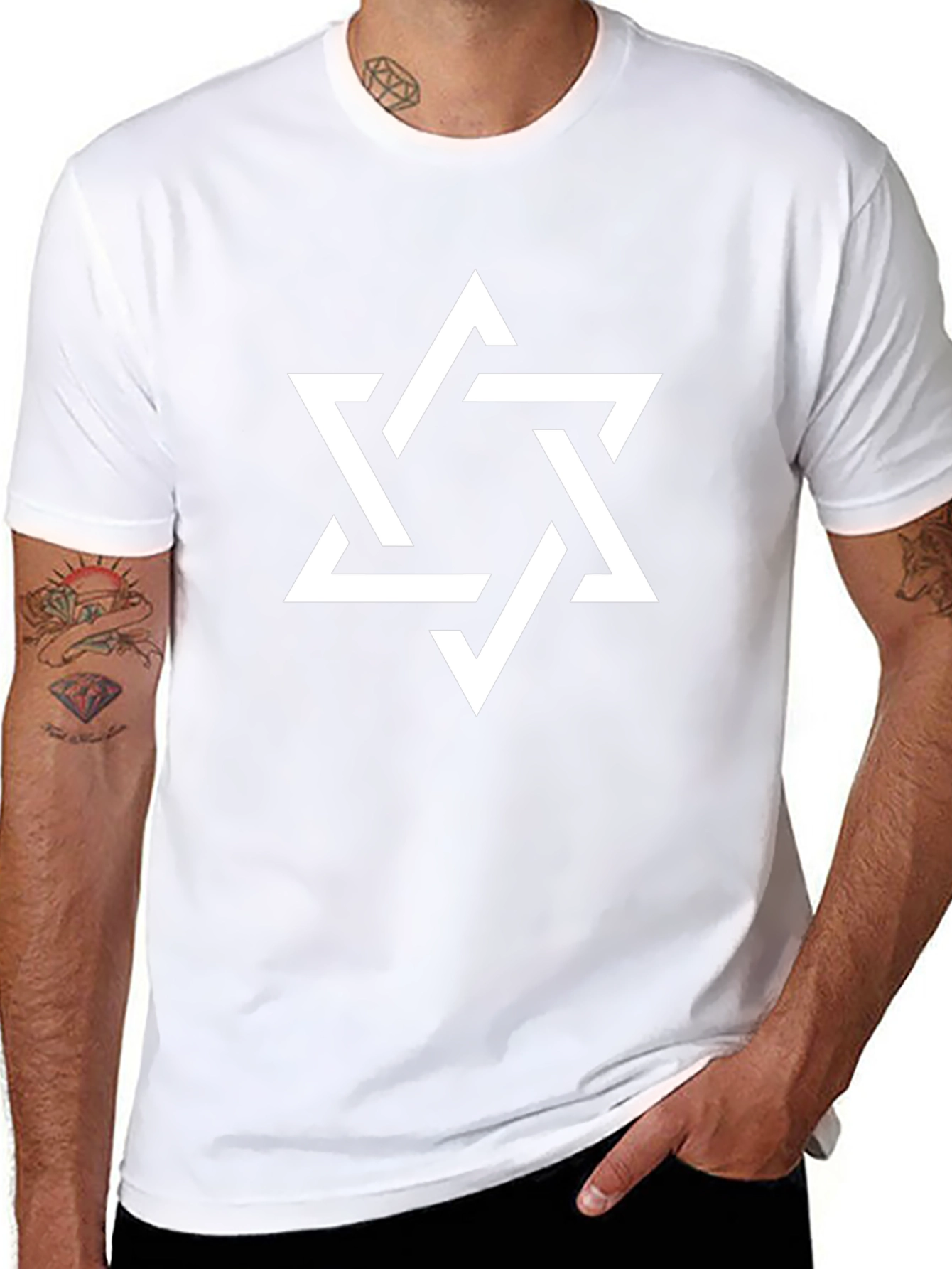 Star of David Black T-Shirt - Jewish Pride
