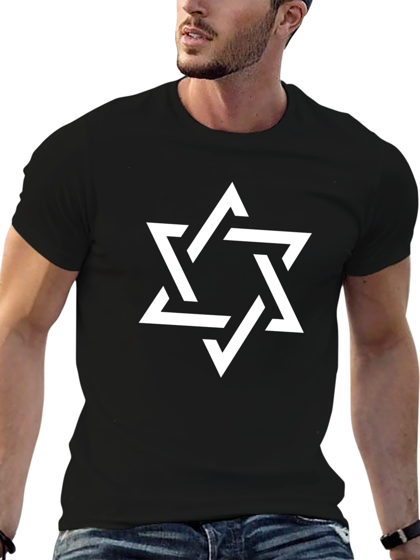 Star of David Black T-Shirt - Jewish Pride