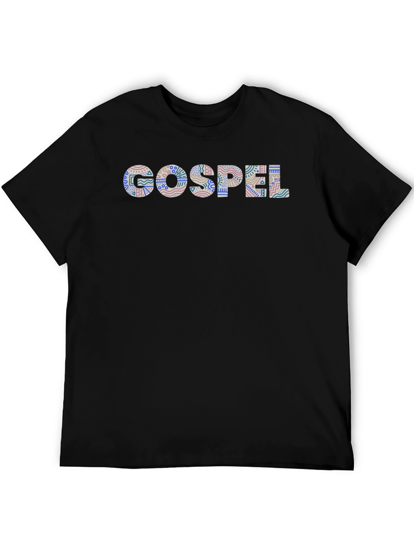Gospel Patterned Black T-Shirt