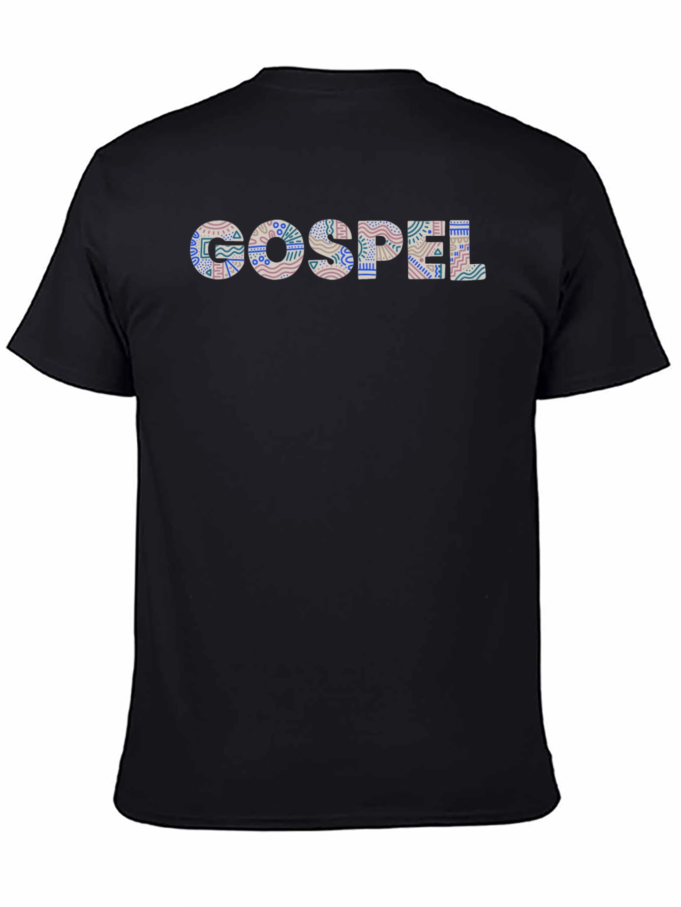 Gospel Patterned Black T-Shirt