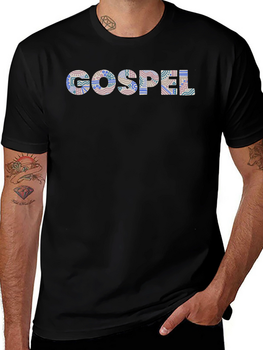 Gospel Patterned Black T-Shirt