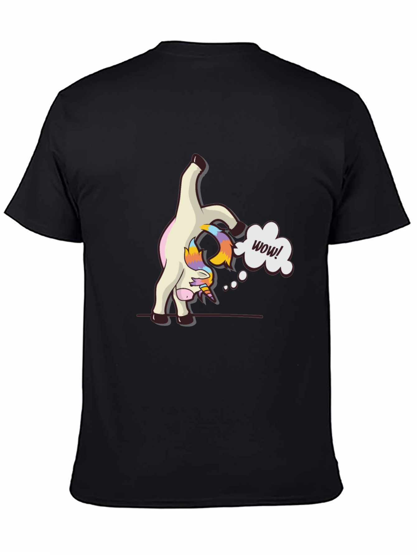 Funny Unicorn Yoga Pose Black T-Shirt