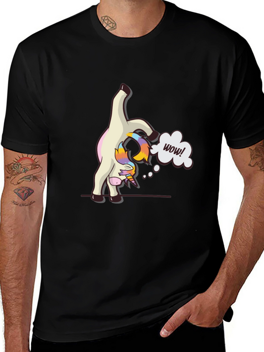Funny Unicorn Yoga Pose Black T-Shirt