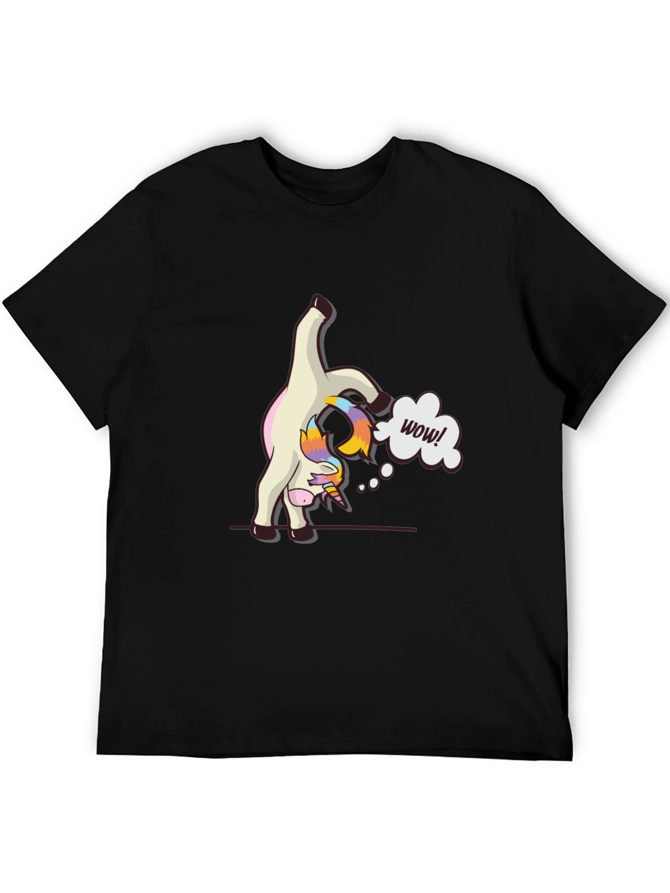 Funny Unicorn Yoga Pose Black T-Shirt