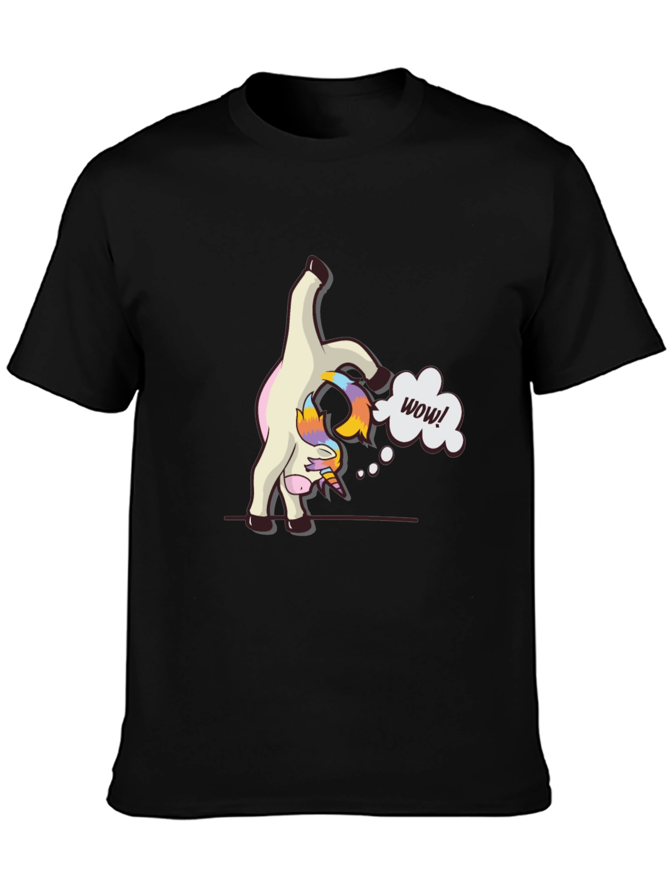 Funny Unicorn Yoga Pose Black T-Shirt