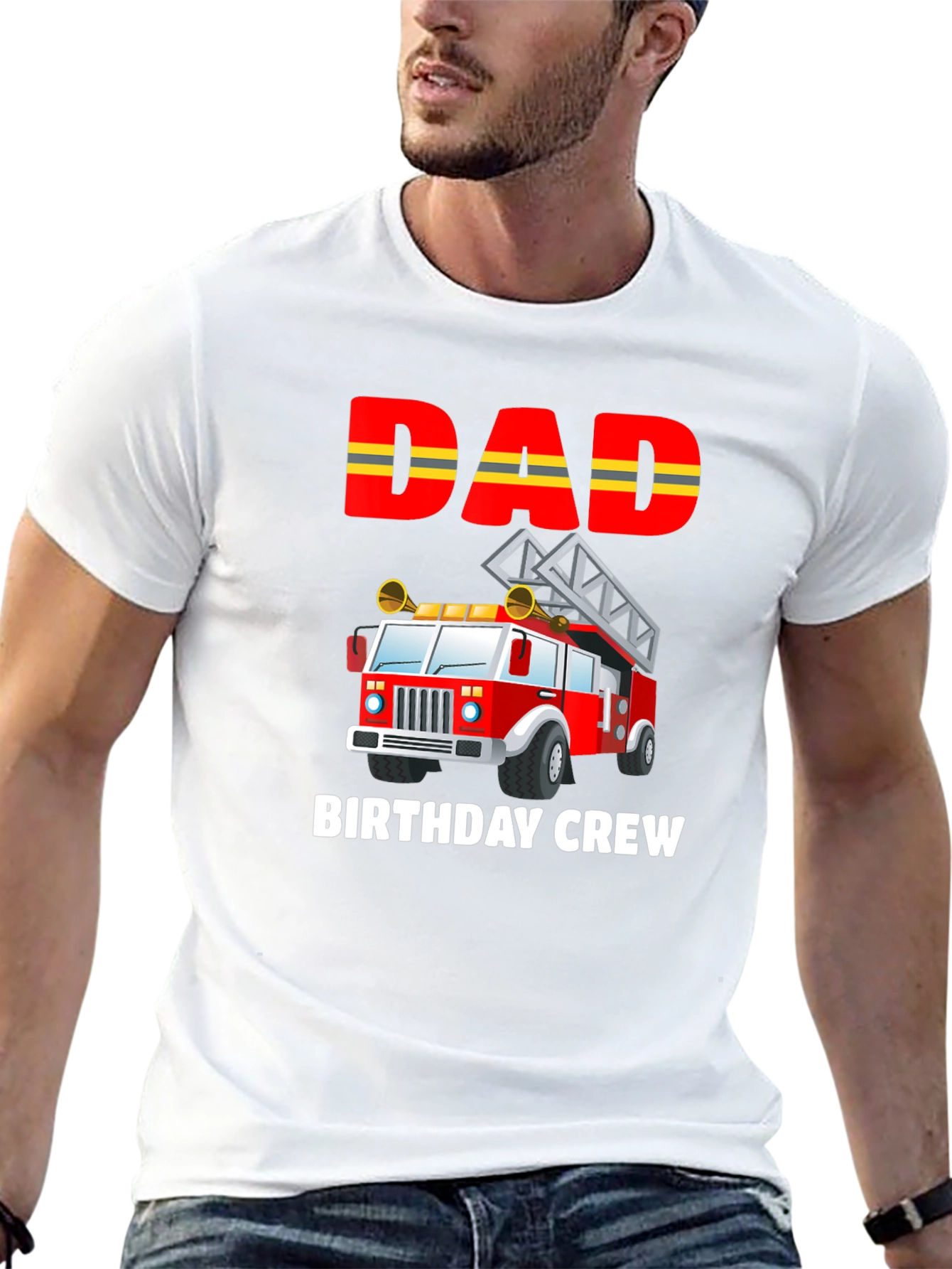 Dad Birthday Crew Firetruck T-Shirt
