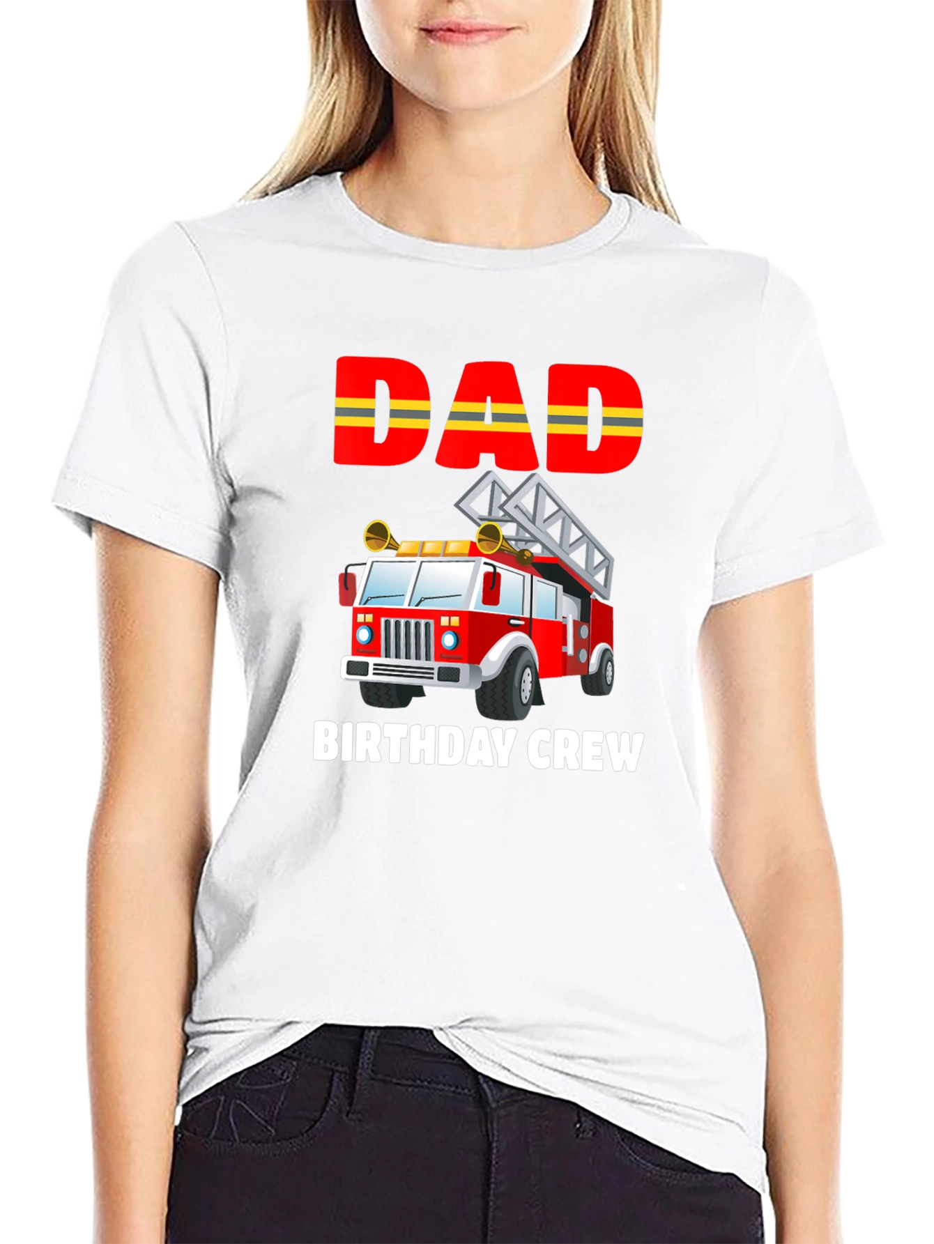 Dad Birthday Crew Firetruck T-Shirt