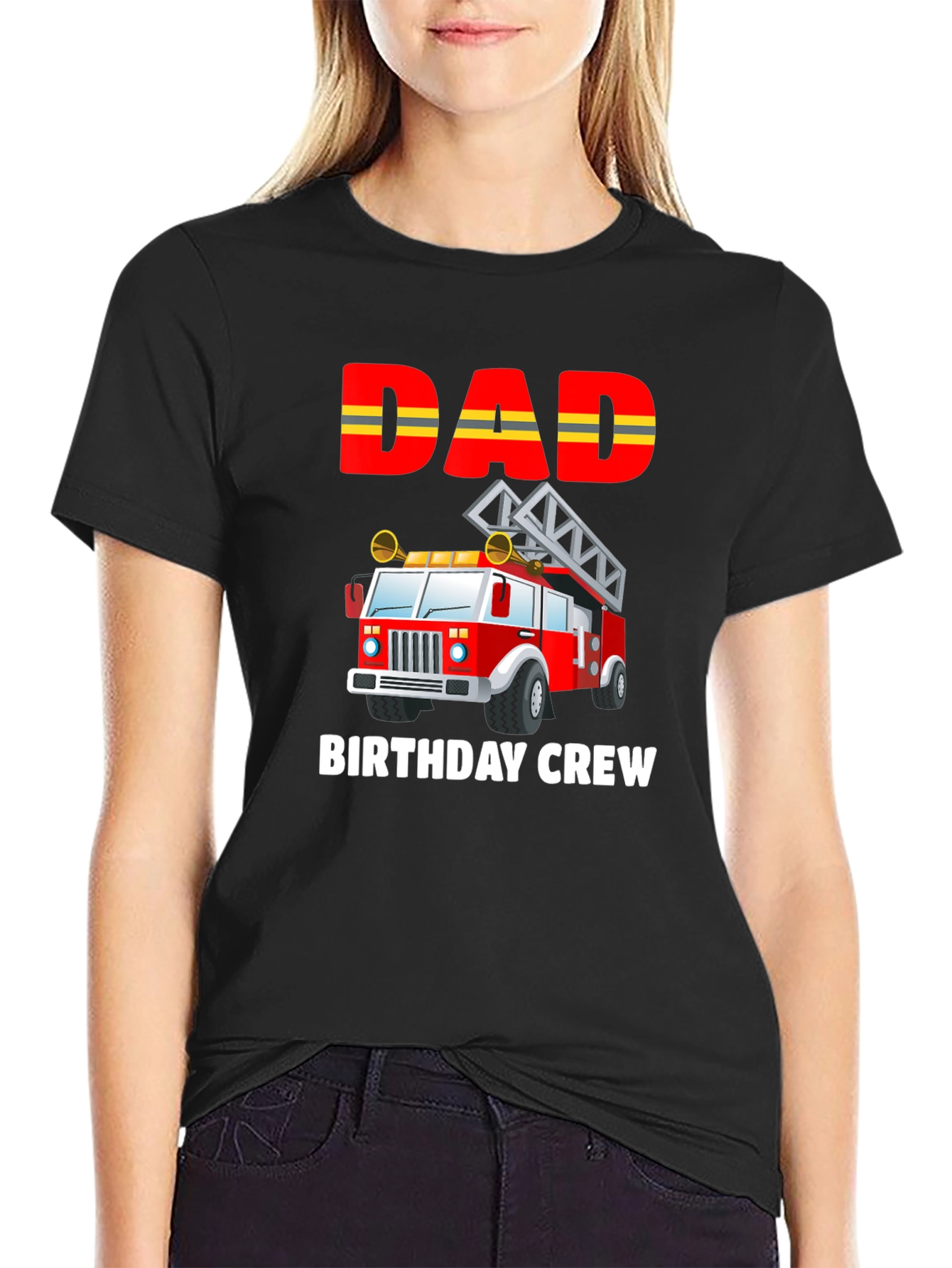 Dad Birthday Crew Firetruck T-Shirt