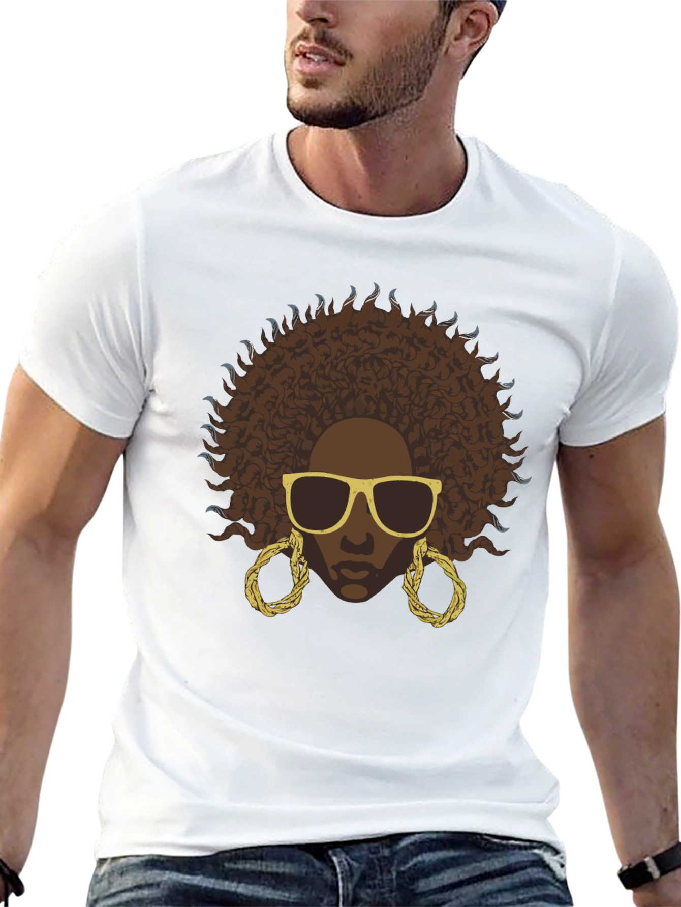Afro Woman Graphic Black T-Shirt